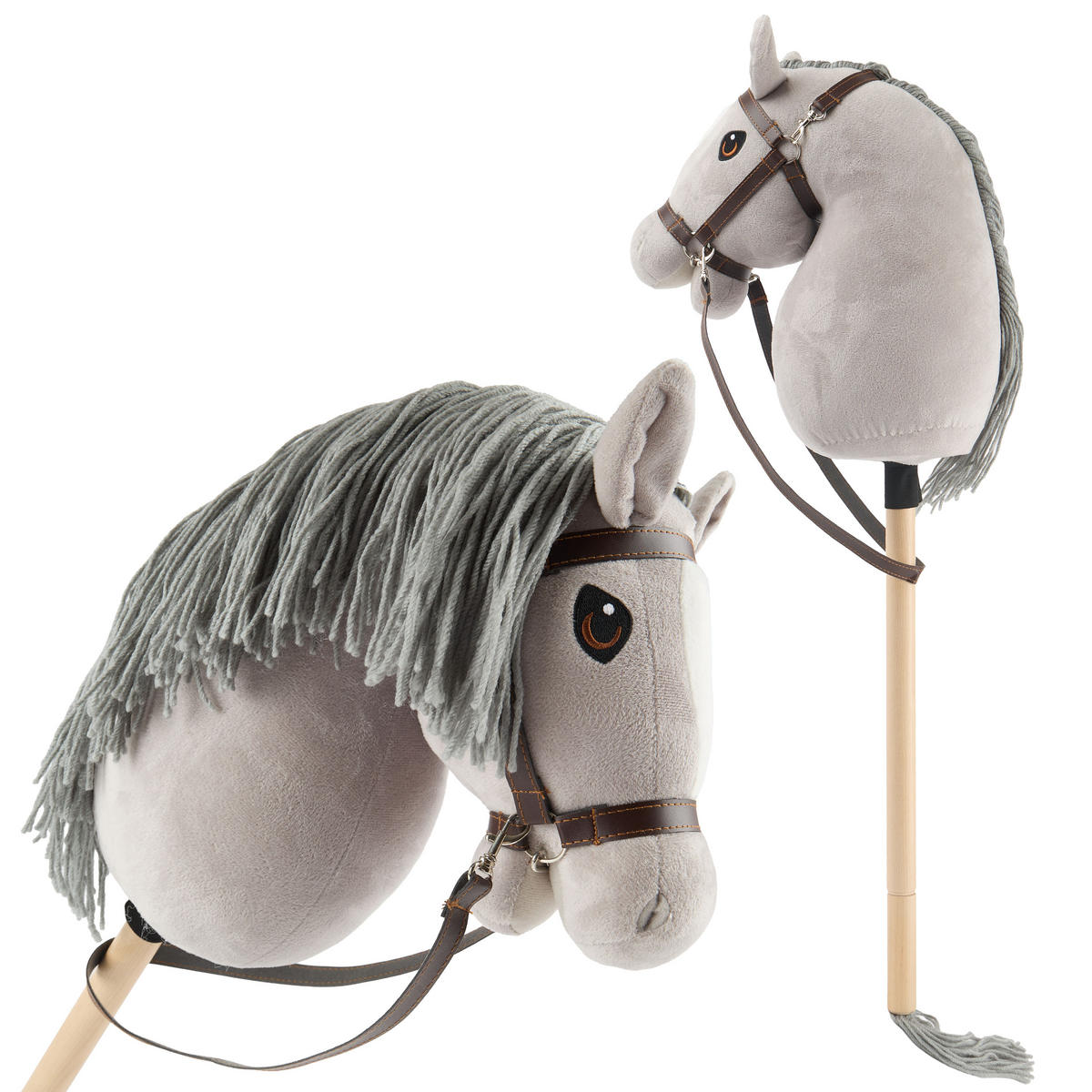 HOBBY-HORSE Steckenpferd Grau Größe M mi - Grau, Textil (35/79cm) - Bieco Spielwaren