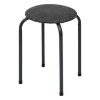 HOCKER mit weicher Sitzfläche 38/38/46 cm - Schwarz, Metall (38/46/38cm) - 5five Simply Smart