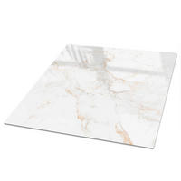 TISCHPLATTE 50x50 cm – Marmordesign - Weiß, Glas (0.4/50/50cm) - Wallfluent