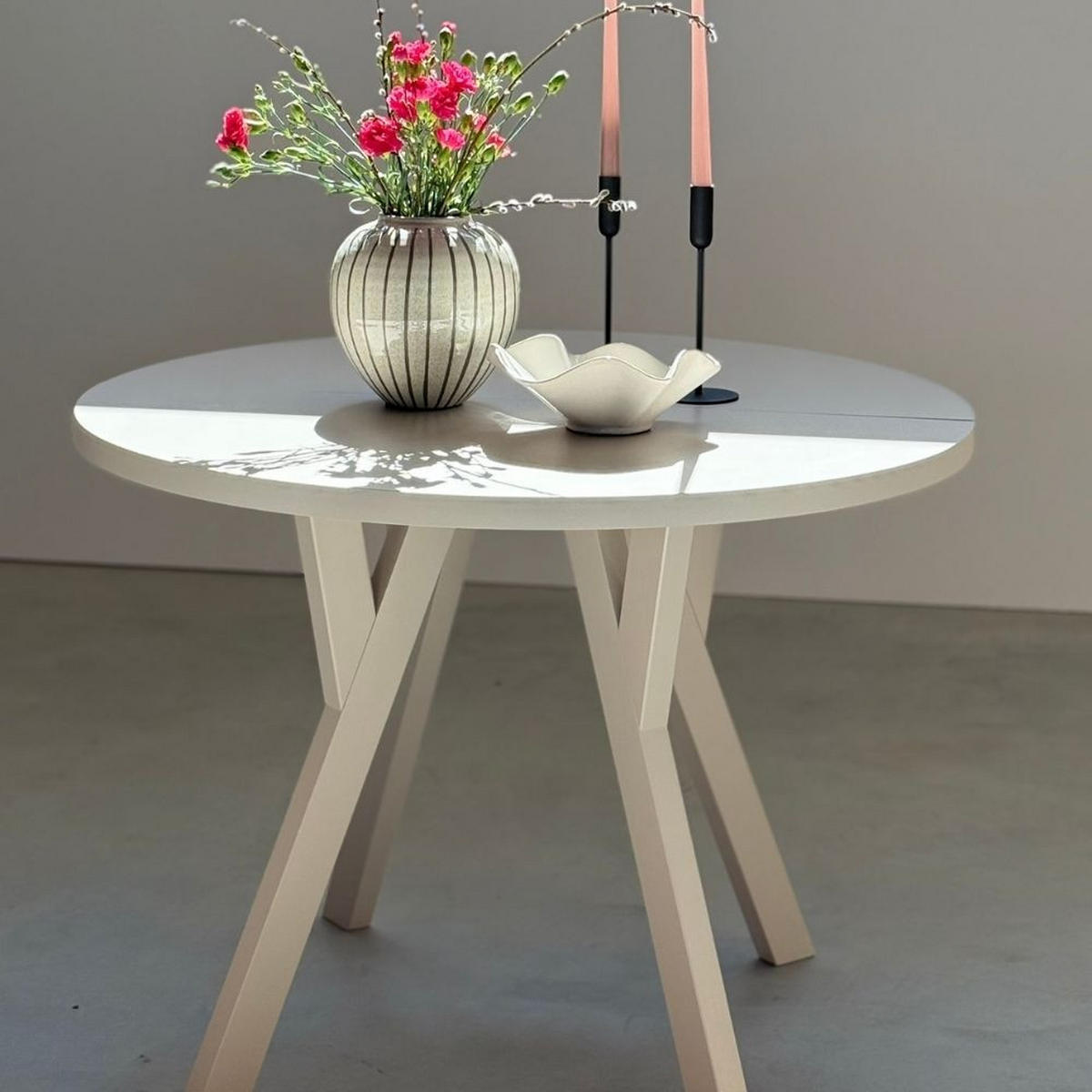 ESSTISCH Runder Ausziehbarer PERO 110/160 Kaschmir - Kaschmir, Holz (110/160/77cm) - Dekori_Interiors