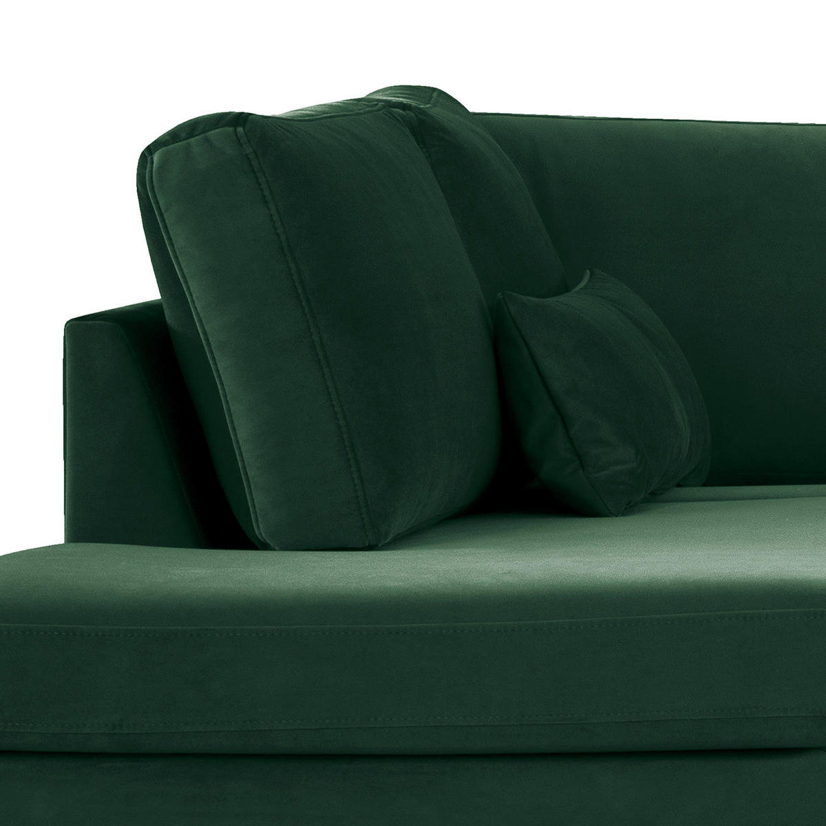 ECKSOFA mit Ottomane - Eichefarben/Grün, Eichenholz/Textil (287/219cm) - home24