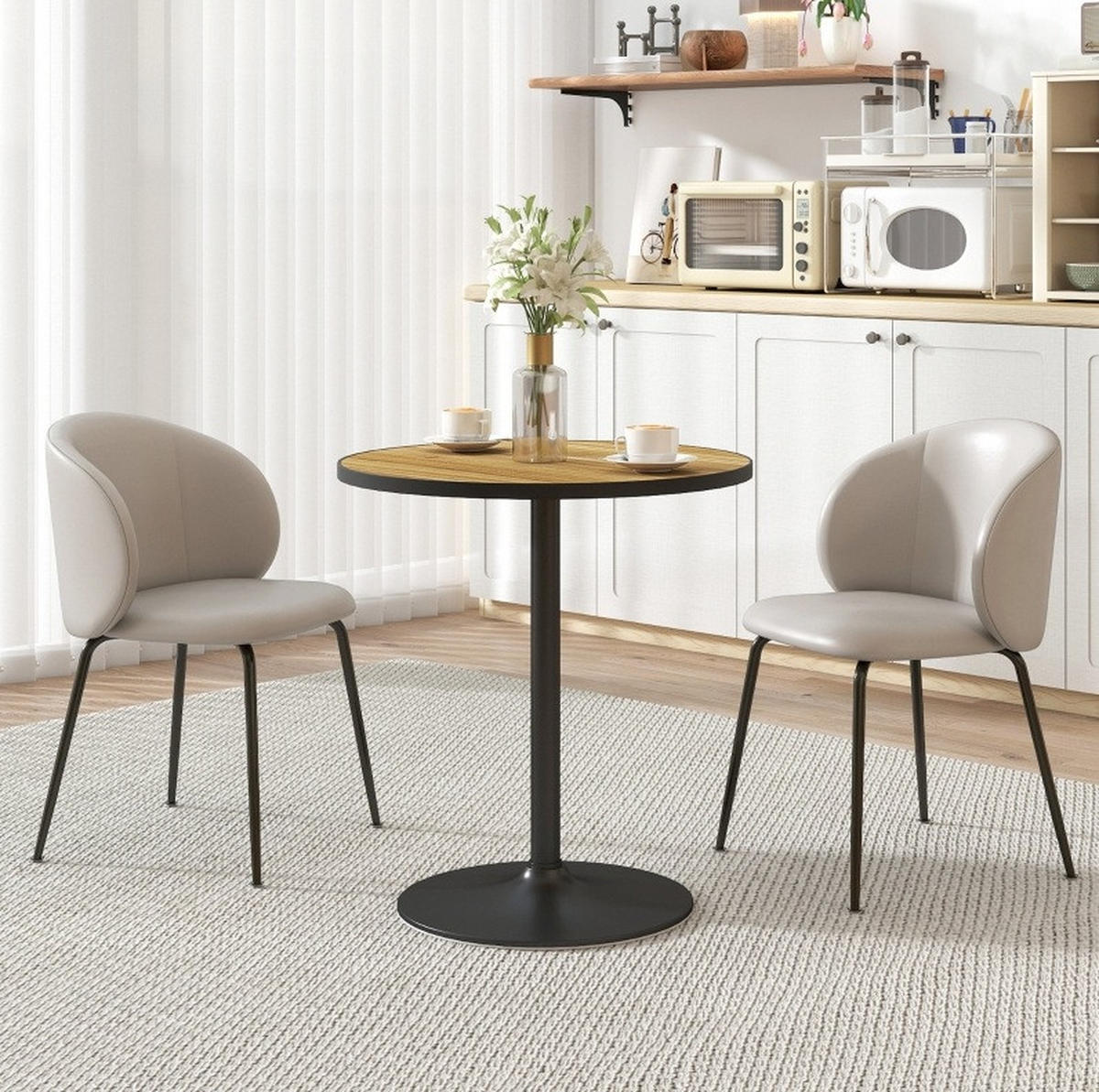 ESSTISCH Ø70/76 cm, rund und platzsparend mit stabiler Basis in Holzoptik, Eiche - Eichefarben, Holz (70/70/76cm) - Redom
