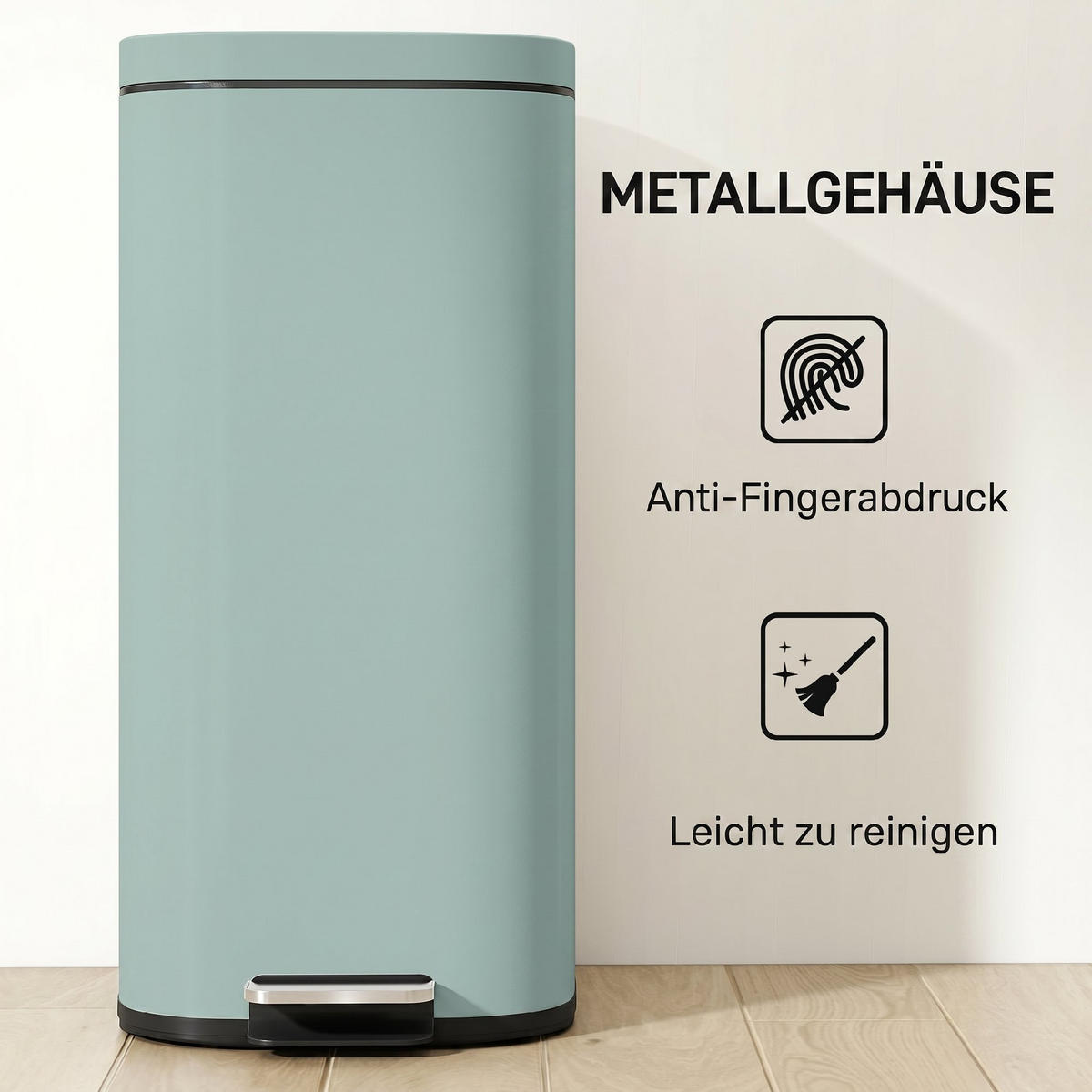 ABFALLEIMER Grun 1 Stück - Grün, Metall (29/59.5/36cm) - GiPP