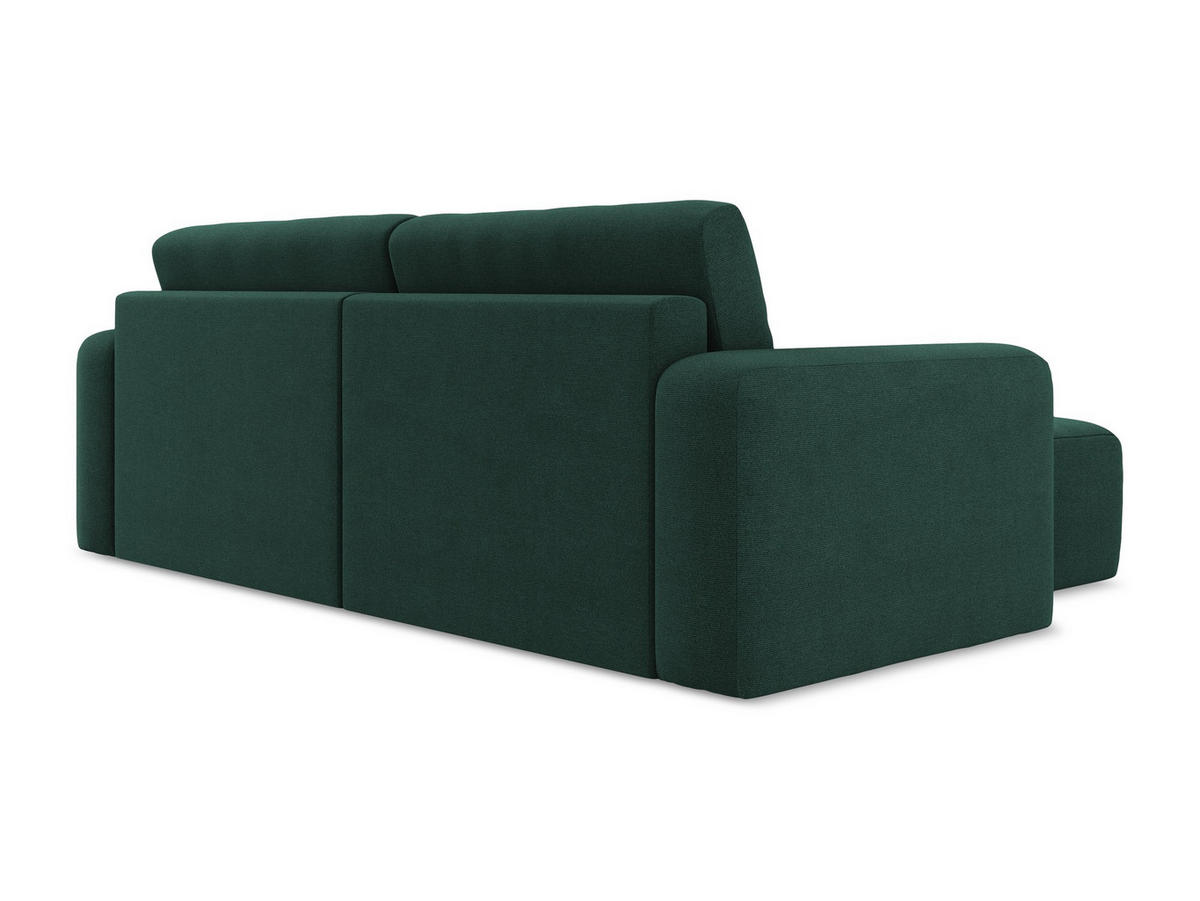ECKSOFA mit Schlaffunktion links Strukturstoff Stoff Grün - Dunkelgrün/Schwarz, Kunststoff/Textil (149/244cm) - Makamii