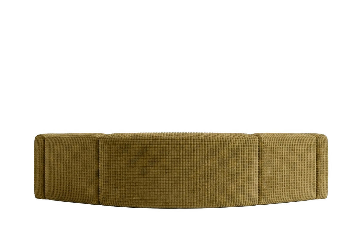 ECKSOFA Modulares, Corner mini, Chenille-Stoff Cremona, Olive, GRETA - Olivgrün, Holz (380/190cm) - Kaiser Möbel