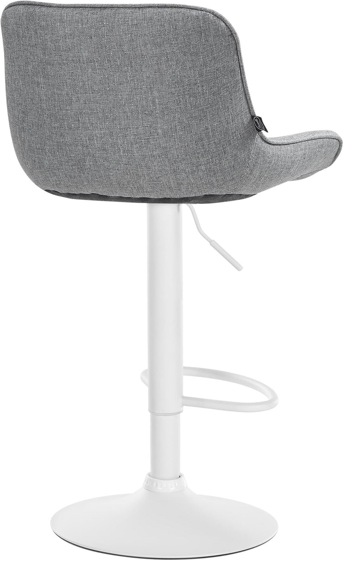 BARHOCKER 2er Set Stoff grau - Weiß/Grau, Textil/Metall (49/85/51cm) - CLP