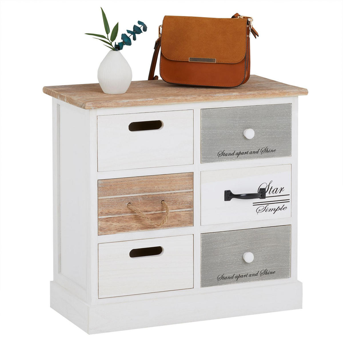 KOMMODE SALVA - Weiß, Holz (54/51/27cm) - CARO-Möbel