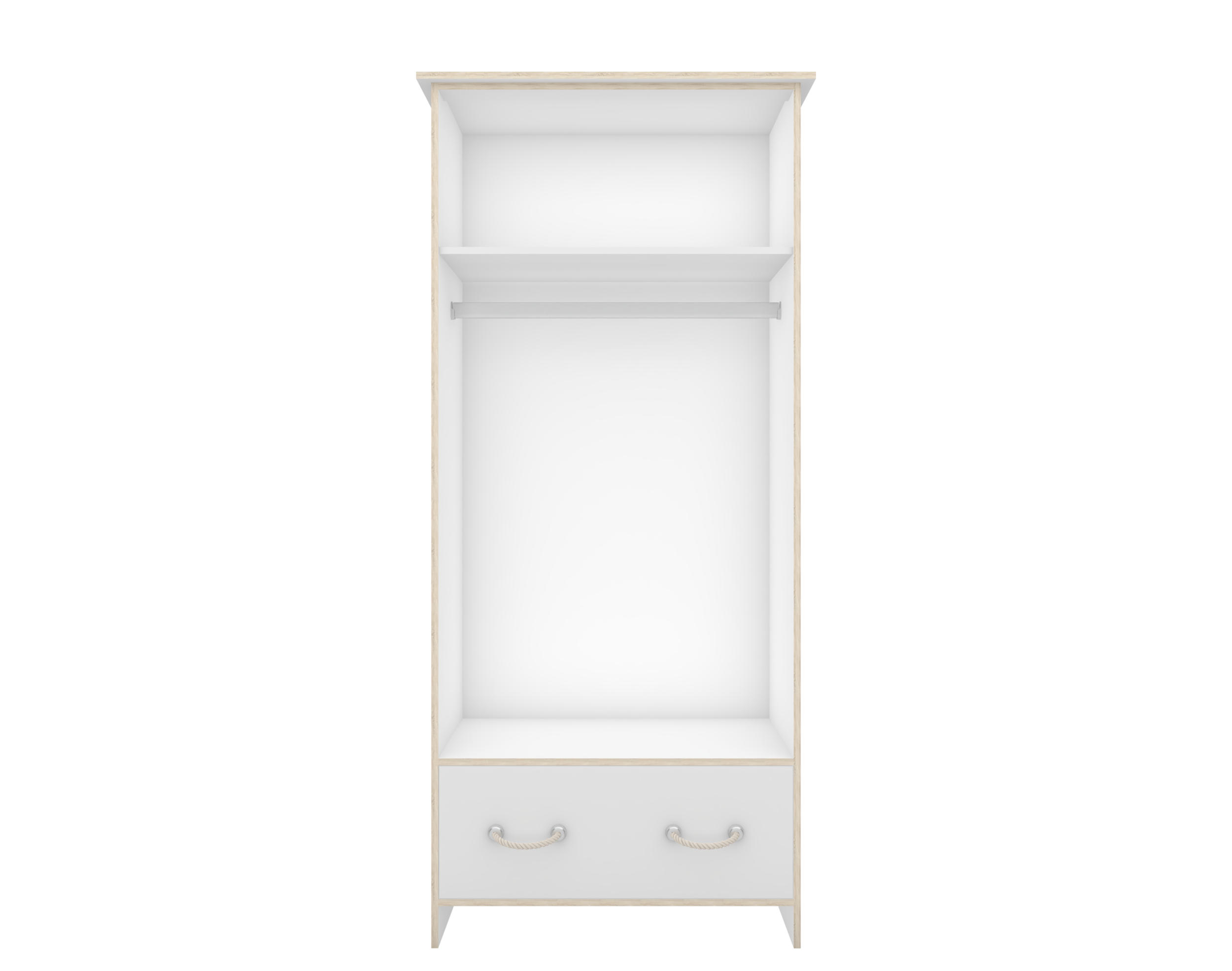 DREHTÜRENSCHRANK - Schrank Perseus 2D - Weiß, Holzwerkstoff (90/200/50cm) - Möblo