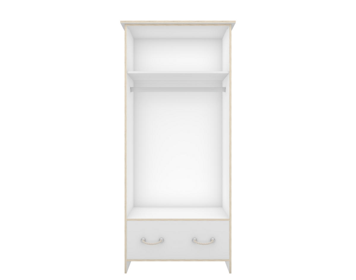 DREHTÜRENSCHRANK - Schrank Perseus 2D - Weiß, Holzwerkstoff (90/200/50cm) - Möblo