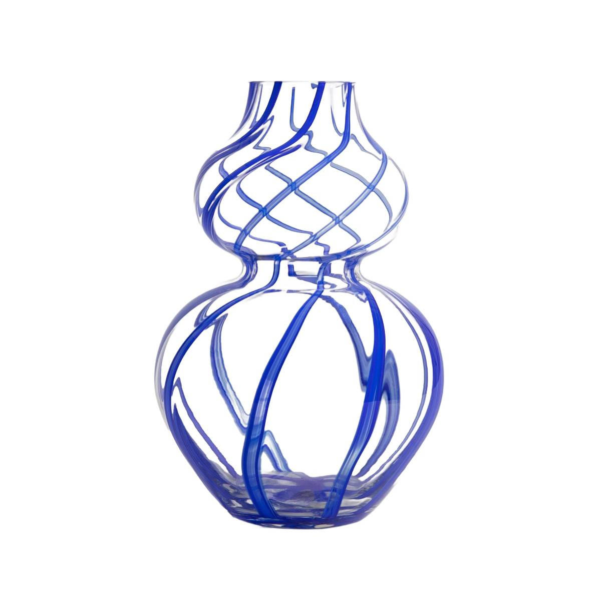 VASE Azurette blau 17/25 cm - Blau, Glas (25cm) - Homla