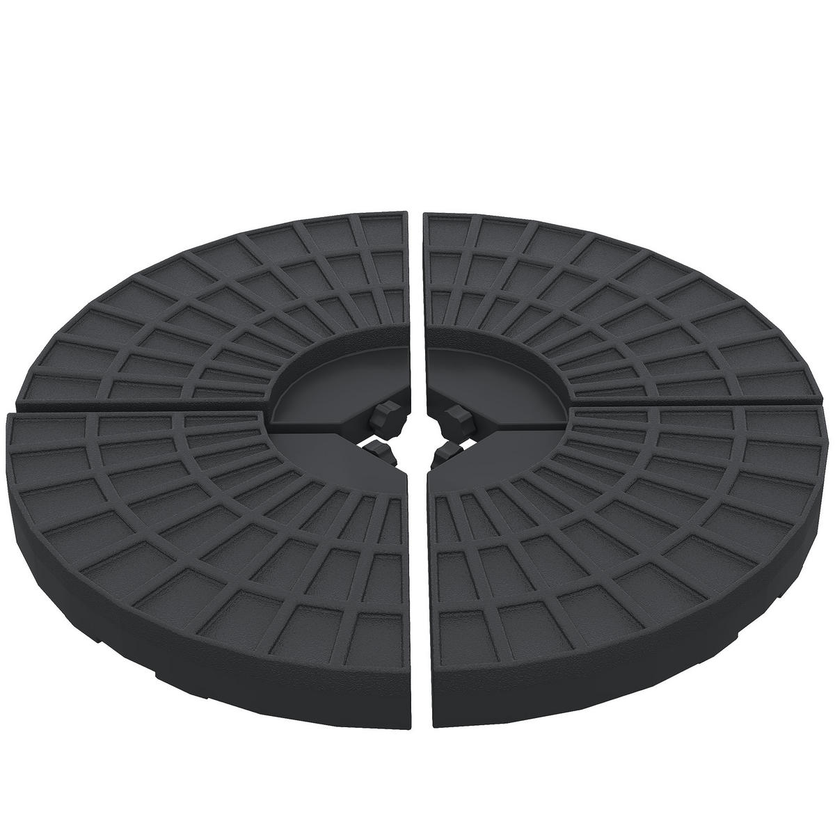 SCHIRMSTÄNDER Schwarz 4er-Set 48/48/8 cm - Schwarz, Kunststoff (48/48cm) - PANGIVO