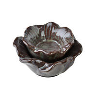 KERZENHALTER Yarine dunkelgrau 11/11/6 cm Keramik - Dunkelgrau, Keramik (11/6cm) - Mondex