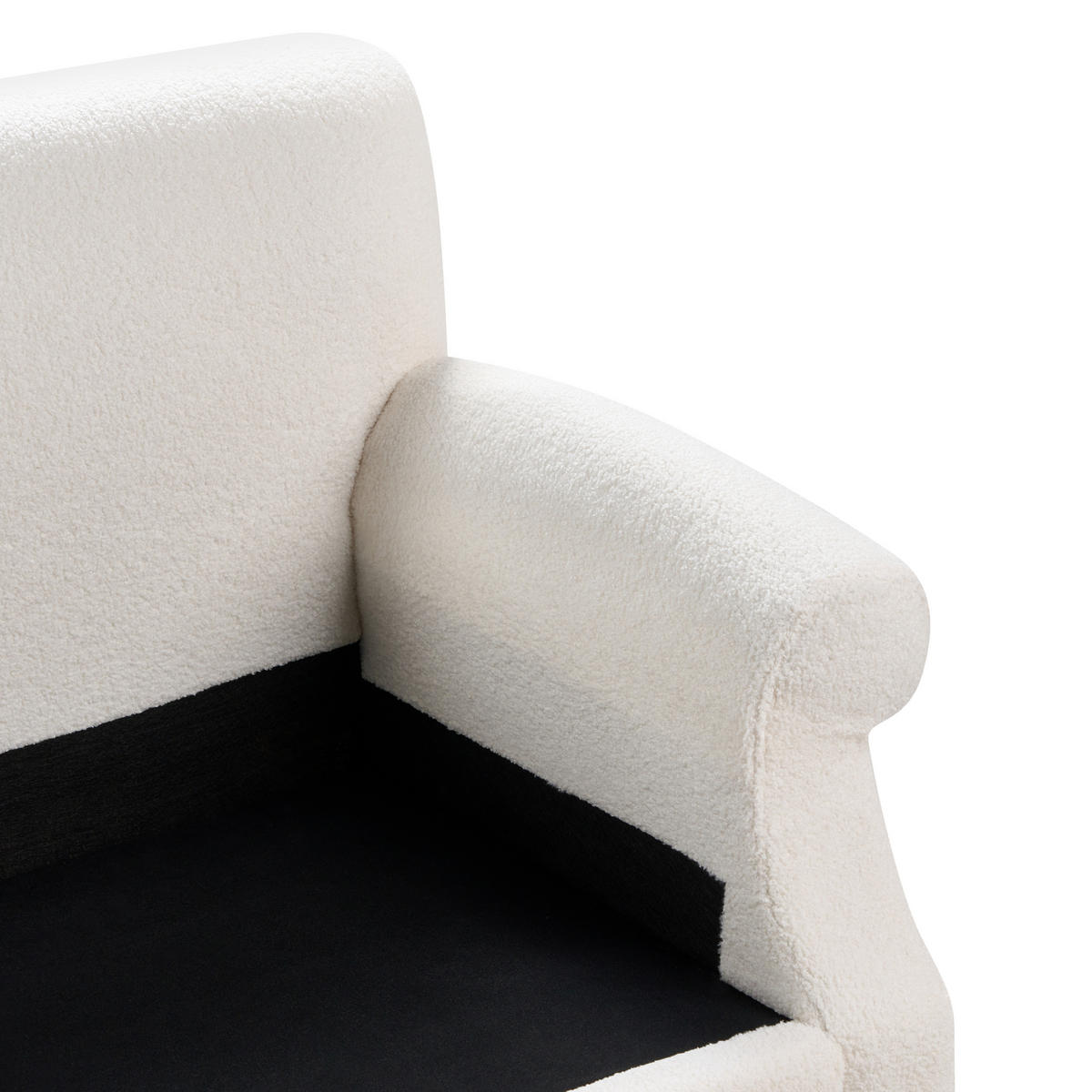 2-SITZER-SOFA Bouclé cremeweiß Eike - Dunkelbraun/Weiß, Textil (186/82/102cm) - Beliani