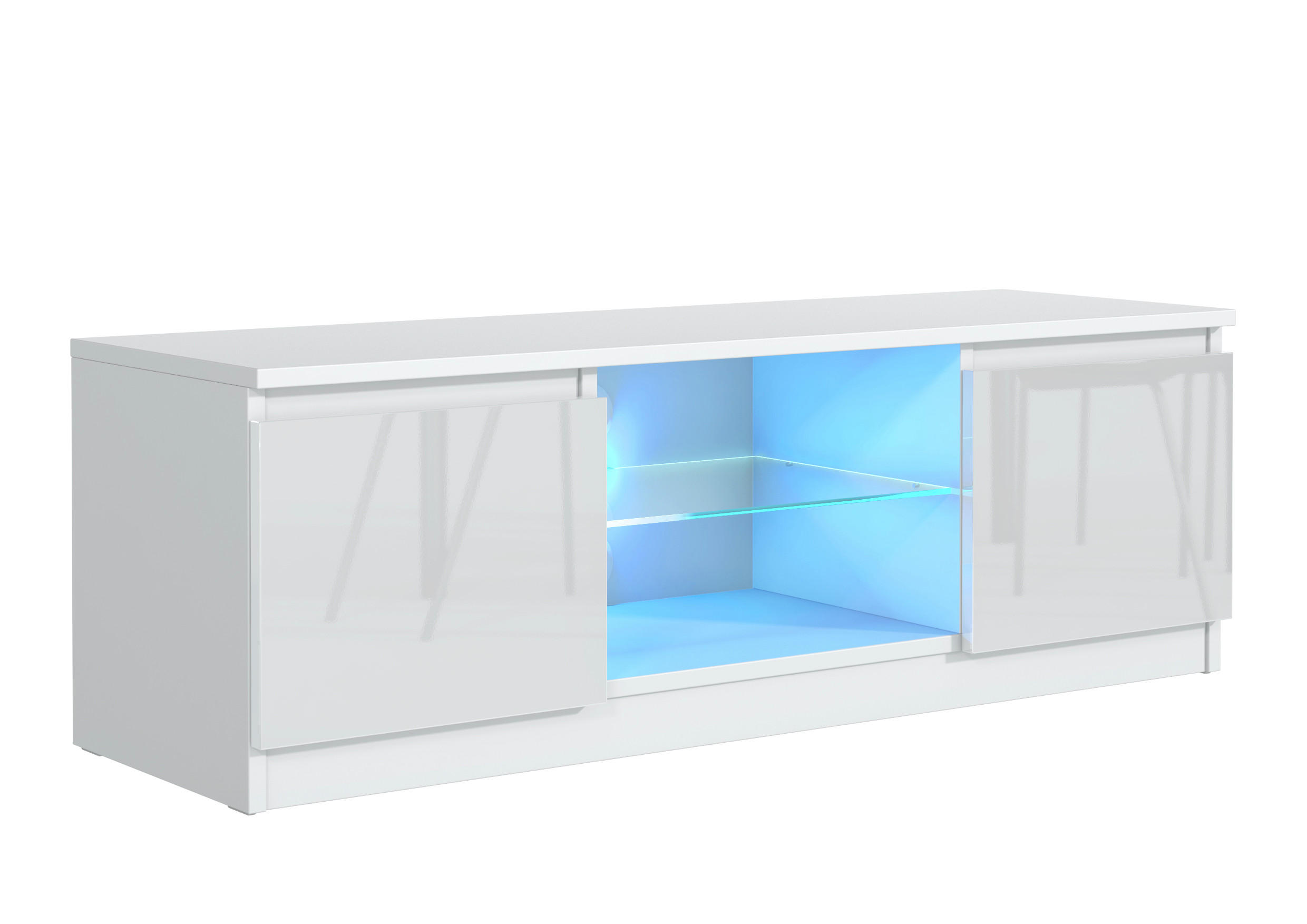 LOWBOARD NUDO 120/38,5/39 cm, Weiß - Weiß, Holzwerkstoff (120/38.5/39cm) - MASSENO