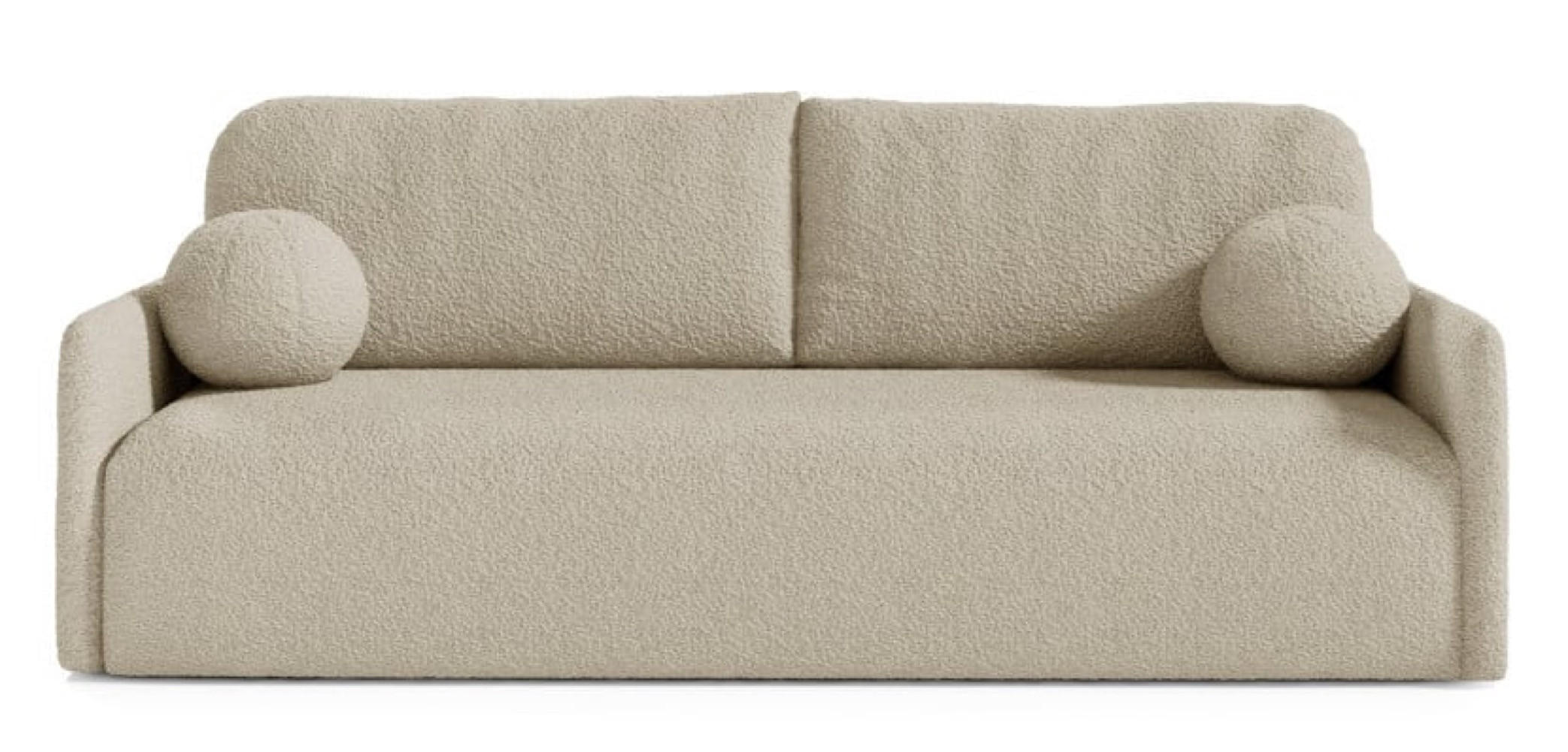 SOFA Grau GLOV In Bouclé Stoff Drei-Sitzer - Grau, Textil (206/95/87cm) - Sepro Meble