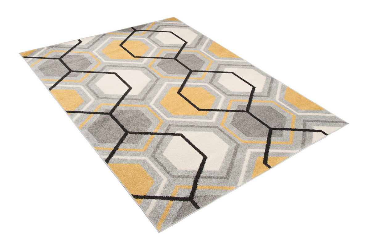 TEPPICH LAZUR Dunkelgrau 300/400 cm - Currygelb/Grau, Kunststoff (300/400cm) - Tapiso