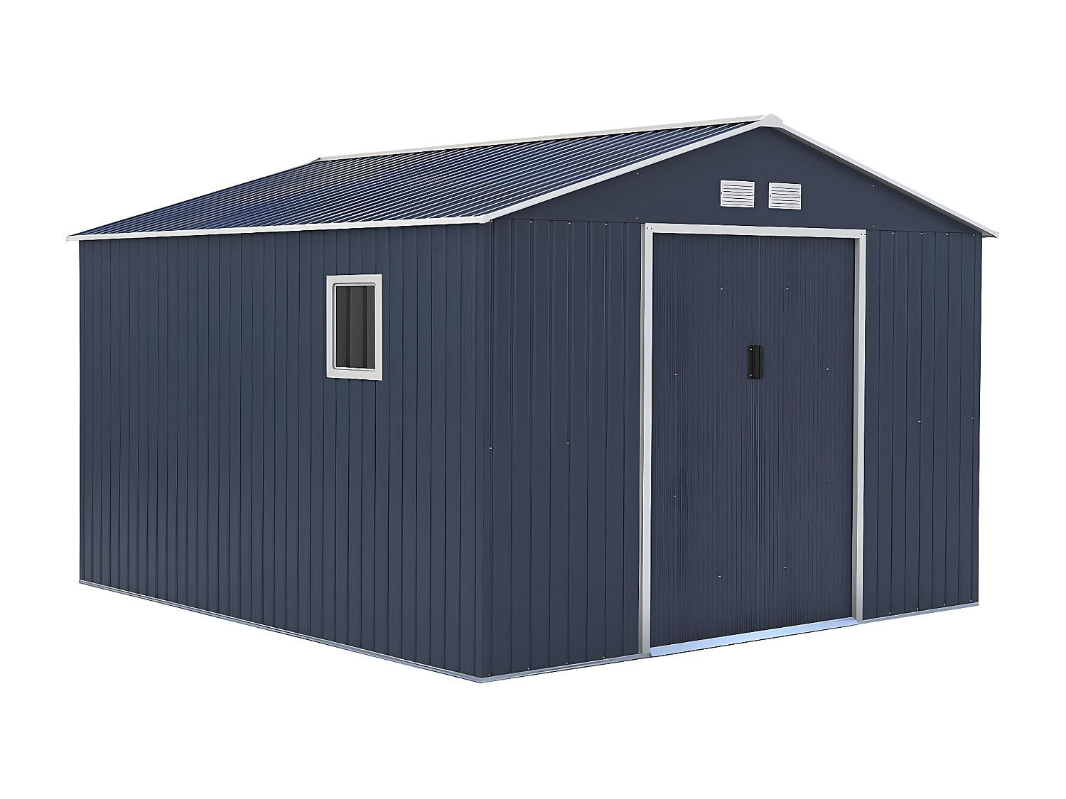 GARTENHAUS - Stahl - 12,99m² - Grau - ARCHER - Anthrazit, Metall (372/172/330cm) - Vente-Unique