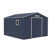 GARTENHAUS - Stahl - 12,99m² - Grau - ARCHER - Anthrazit, Metall (372/172/330cm) - Vente-Unique