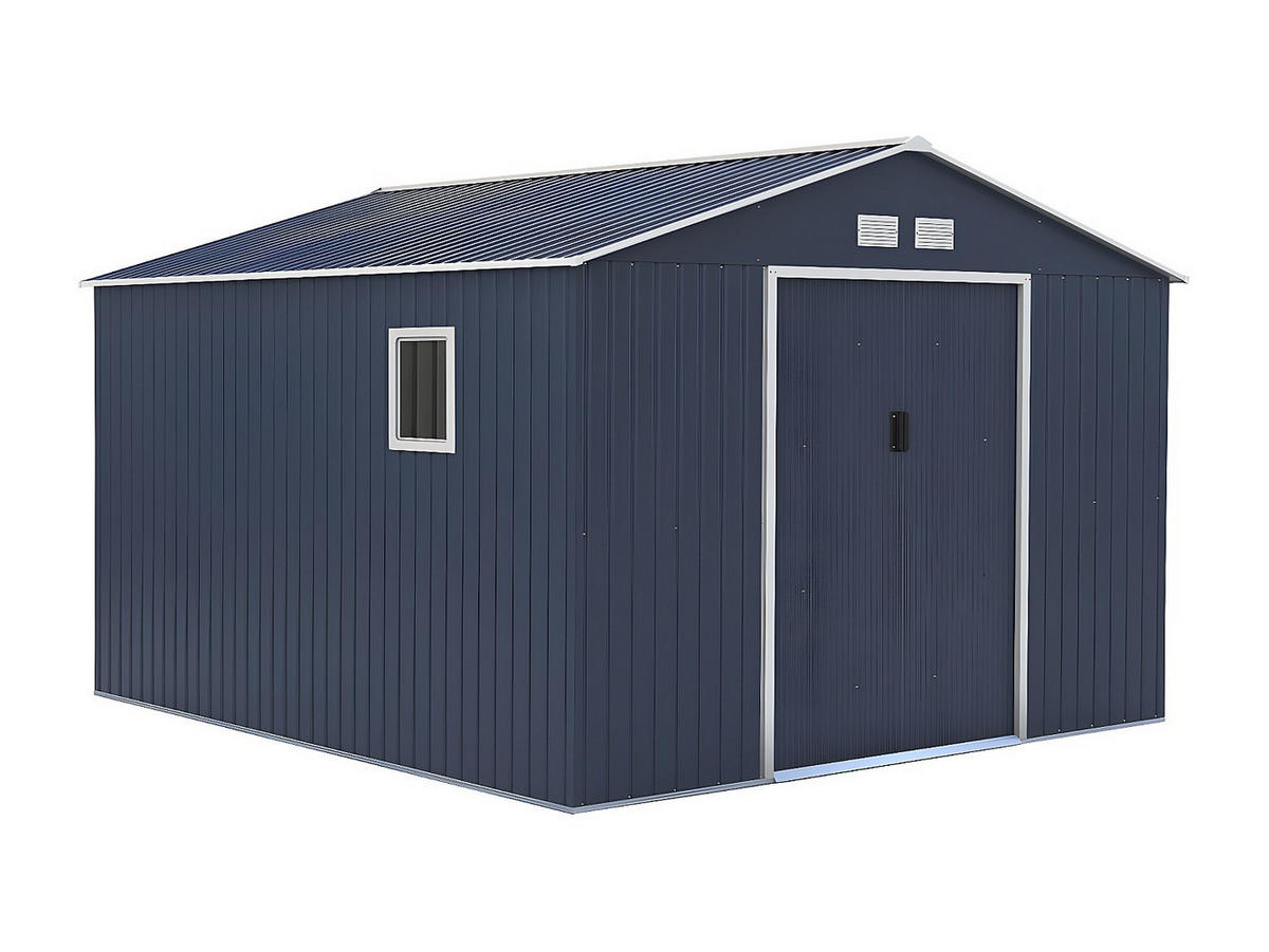 GARTENHAUS - Stahl - 12,99m² - Grau - ARCHER - Anthrazit, Metall (372/172/330cm) - Vente-Unique