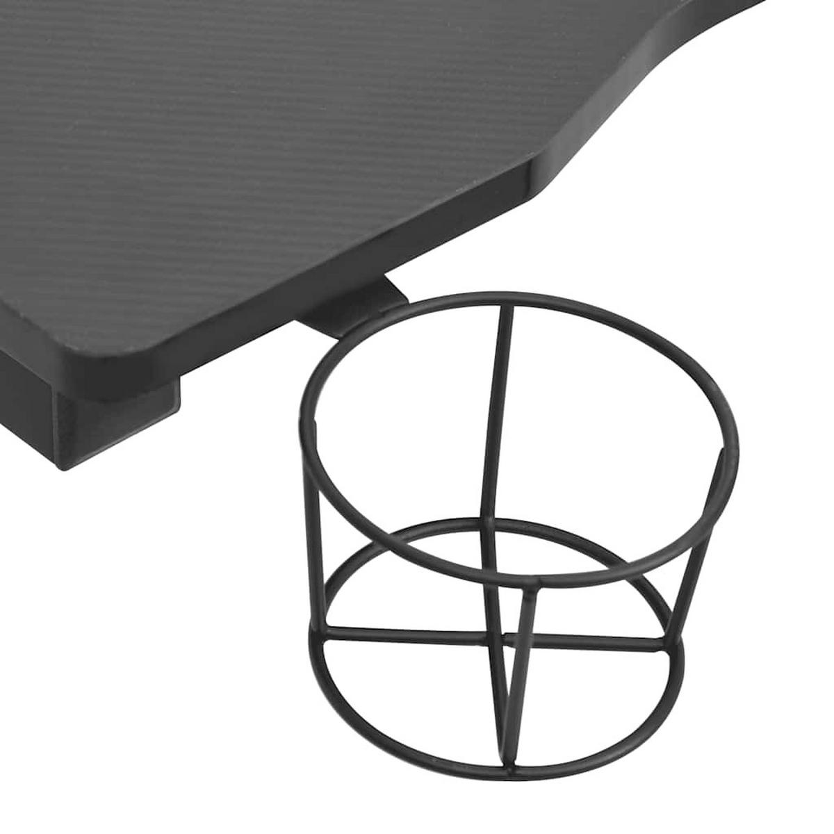 GAMINGTISCH mit Led, Y-Gestell 90/60/75 cm aus Holzwerkstoff, Eisen Schwarz - Schwarz, Holz (60/90/75cm) - vidaXL