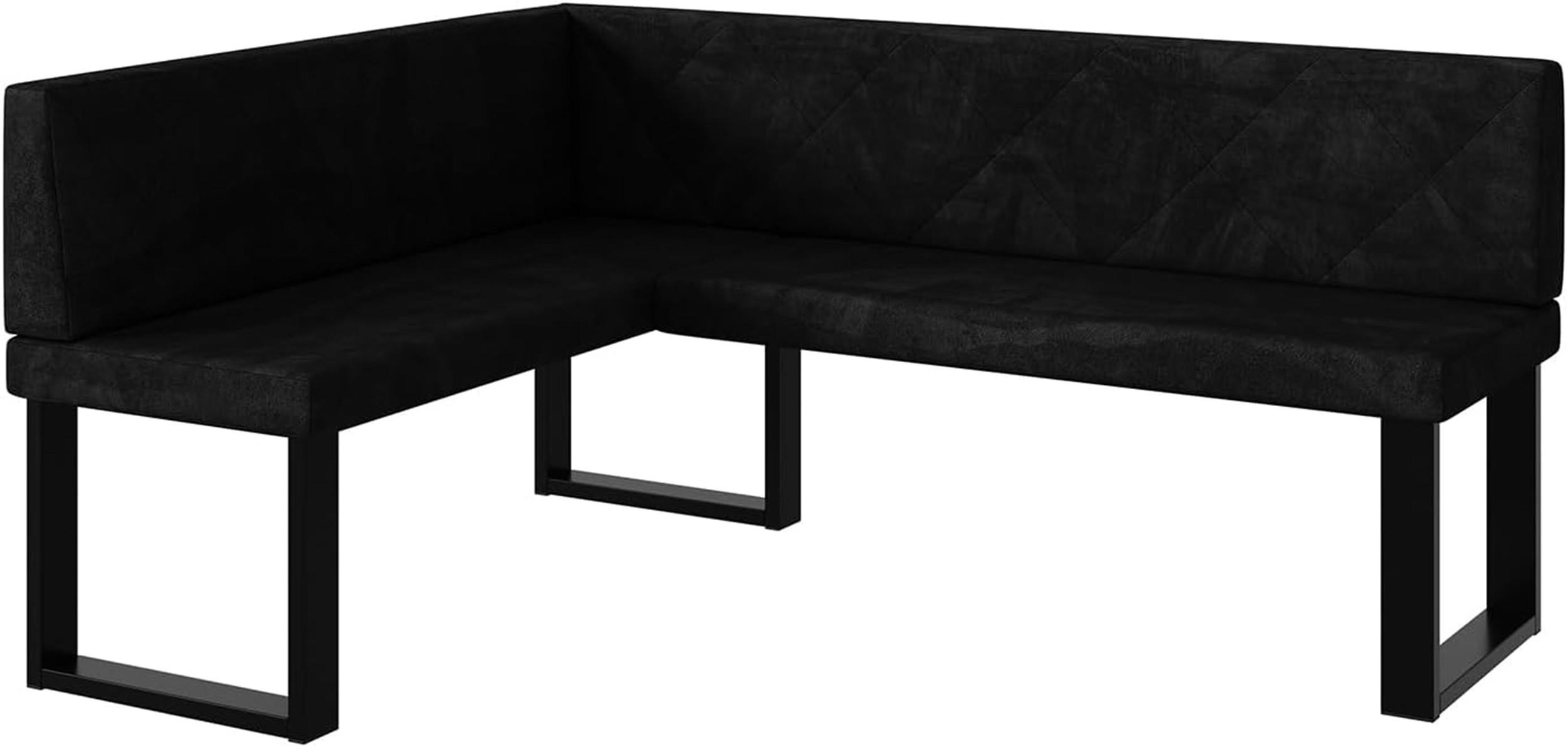 Meblini Eckbank Schwarz 168x128 cm