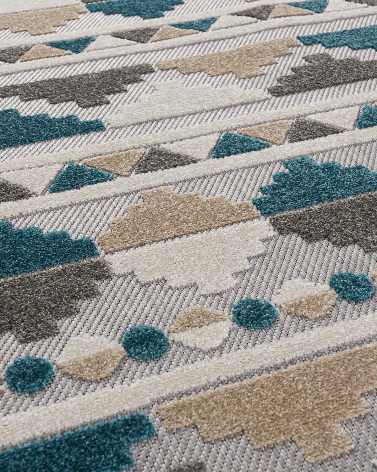 KOBEREC grafitový krémový modrý - 250 x 350 cm - modrá/sivá, textil (250/350cm) - Mazovia