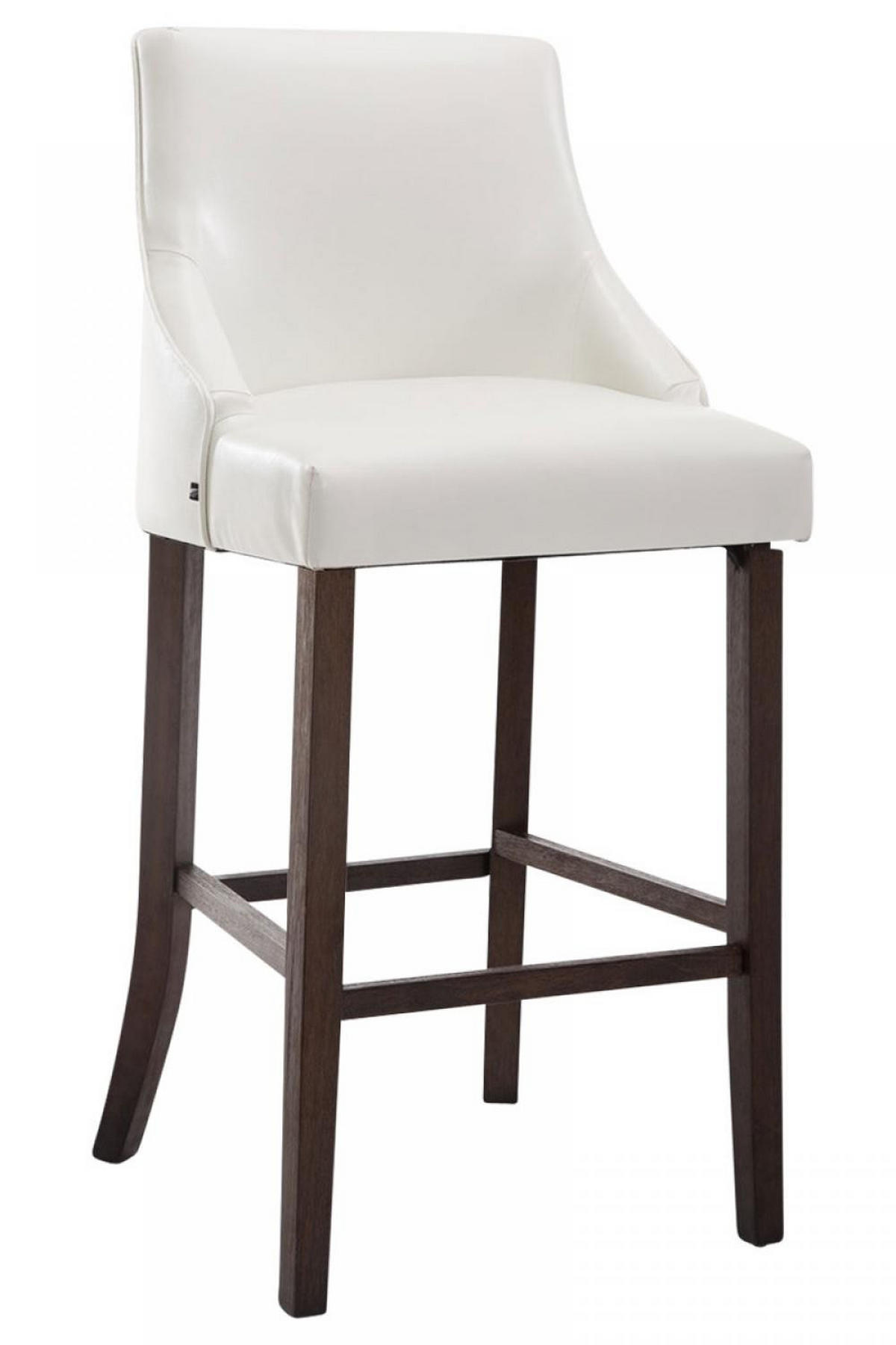 BARHOCKER Lederlook weiß - Weiß, Holz/Textil (54.5/113/53cm) - CLP
