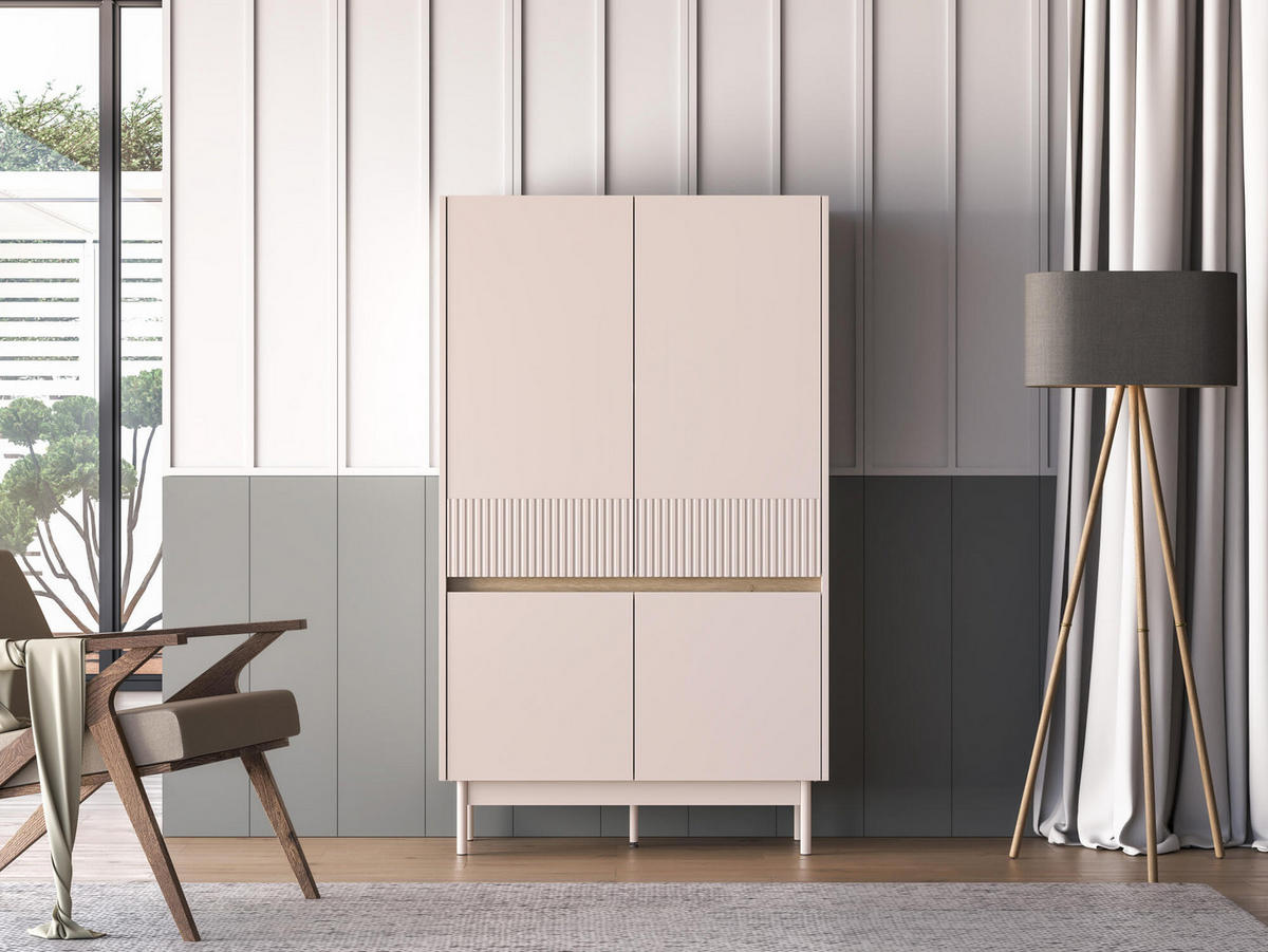 SIDEBOARD DUNEA Beige 92x40x156 cm - Beige, Holzwerkstoff (92/156/40cm) - FURNLUX