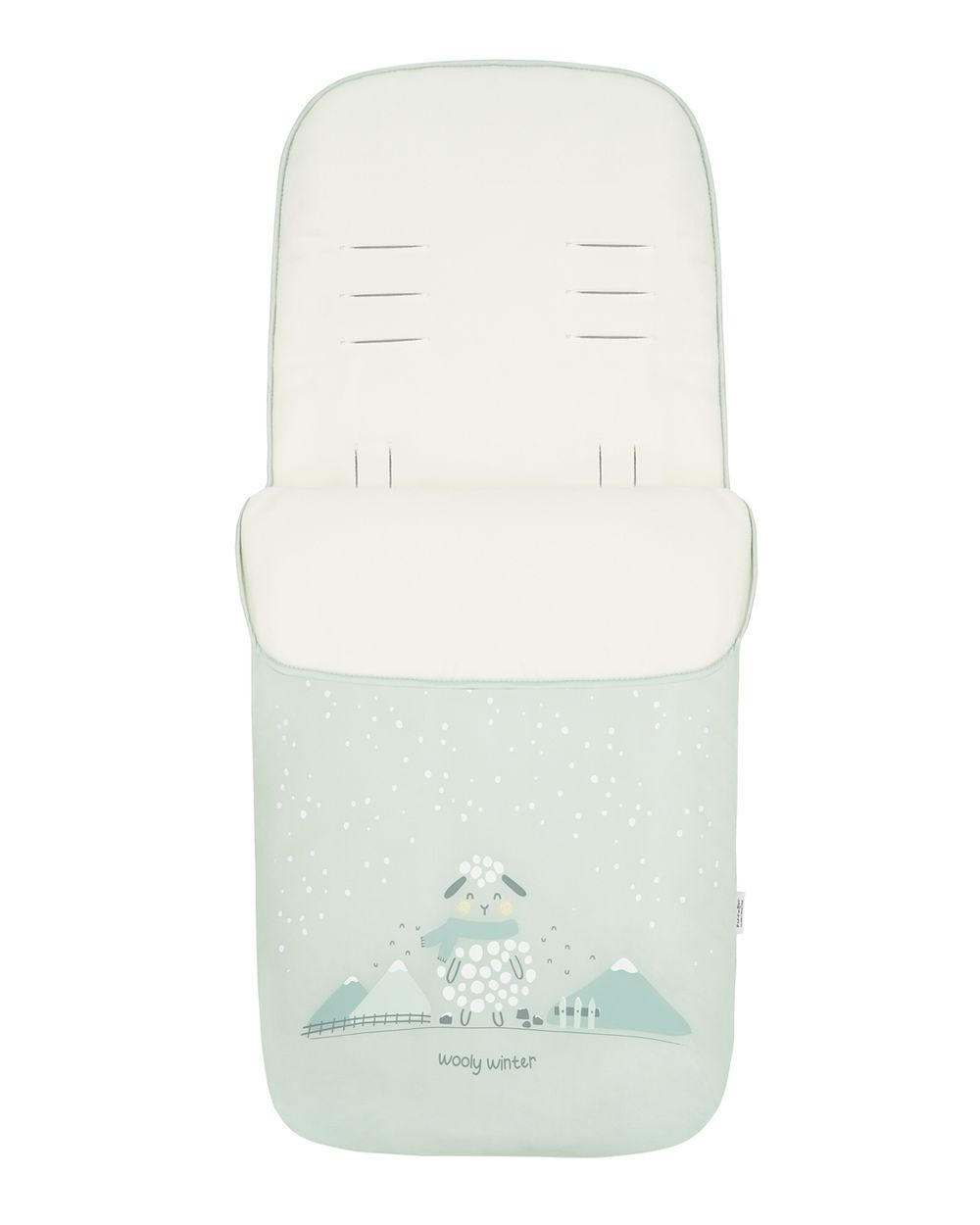 FUSSSACK Polar Friends hellgrün Fleecefutter, wasserabweisend, für 5-Punkt-Gurt, Reißverschluss - Grün, Textil (48/10/85cm) - Kikka boo
