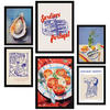 POSTER Set Mit 6 Von Lebensmitteln & Mediterraner Ernährung Im Pop Art A3 & A4 Schwarzer Rahmen - Schwarz, Papier (29/3cm) - Nacnic
