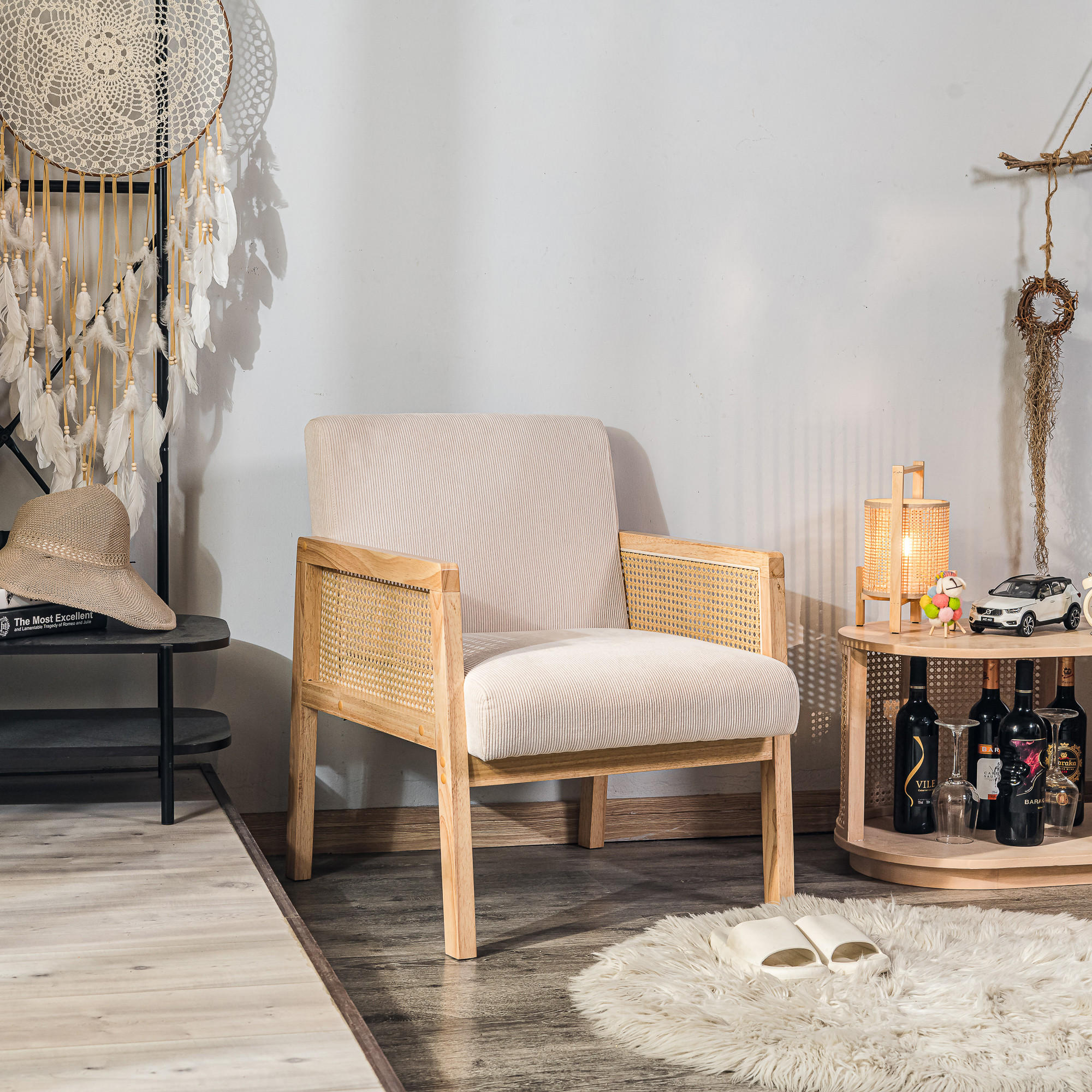 SESSEL Holz Beige - Beige, Holz (60/76/64cm) - Nordlys
