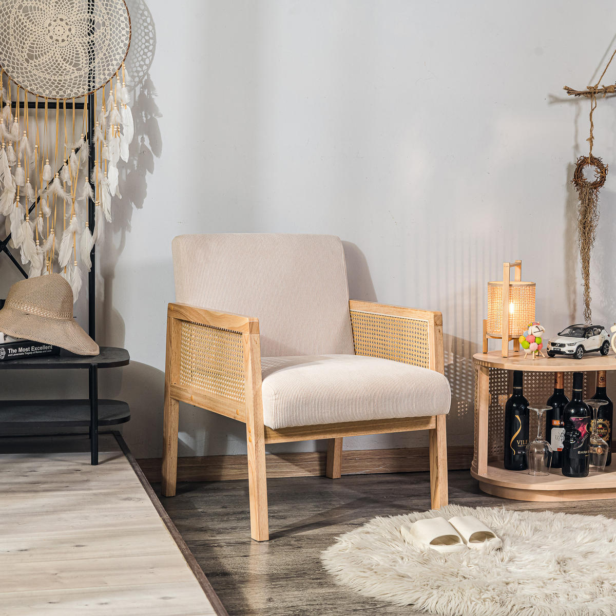 SESSEL Holz Beige - Beige, Holz (60/76/64cm) - Nordlys