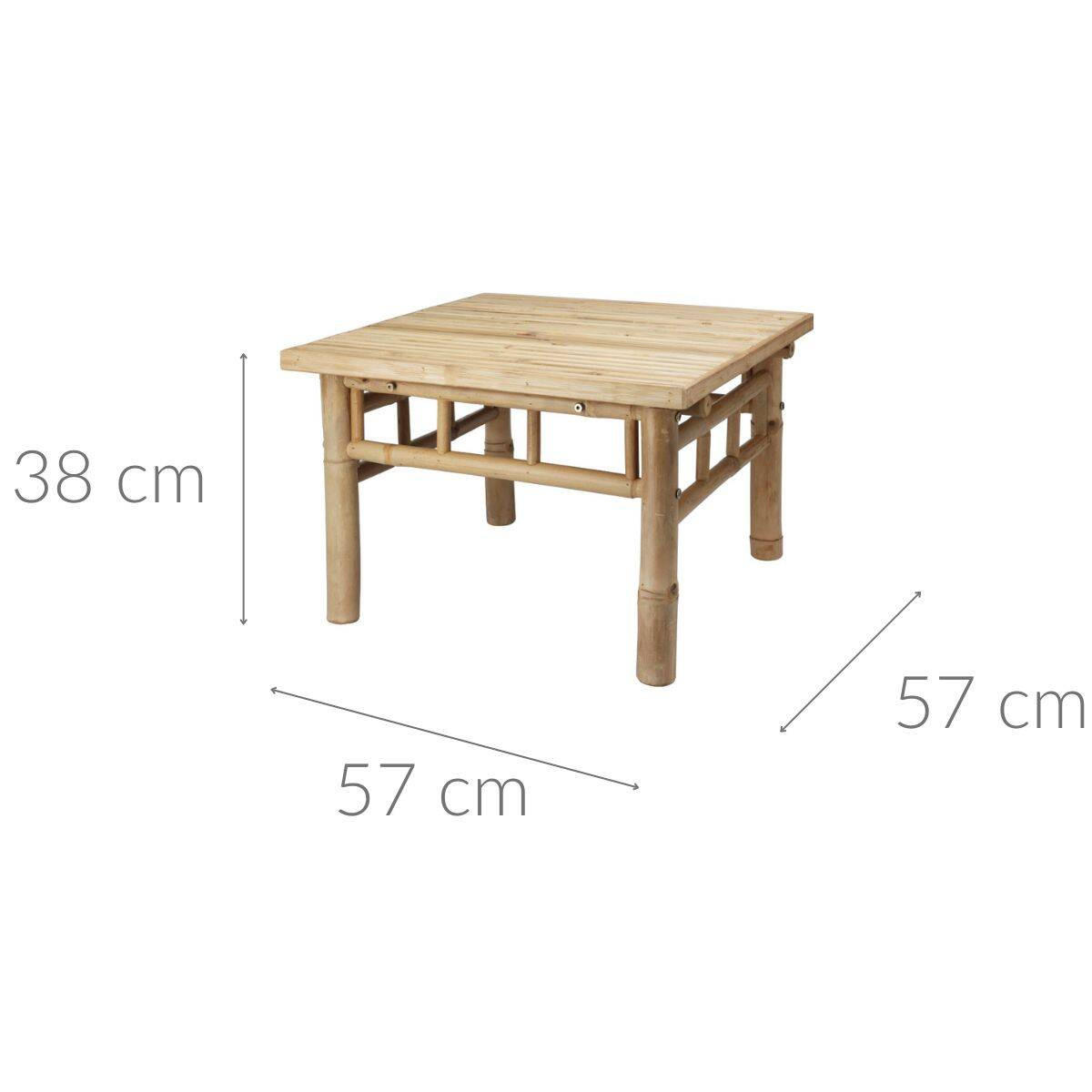 COUCHTISCH Bambus 57/57/38 cm - Braun, Naturmaterialien (57/57/38cm)