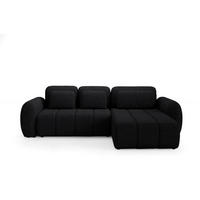 ECKSOFA mit Schlaffunktion Premium Schwarz - Schwarz, Holz/Holzwerkstoff (304/190cm) - Furnisell