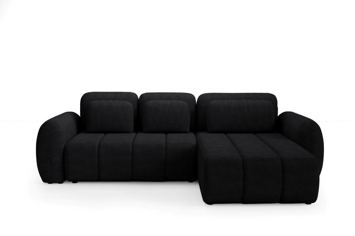 ECKSOFA mit Schlaffunktion Premium Schwarz - Schwarz, Holz/Holzwerkstoff (304/190cm) - Furnisell