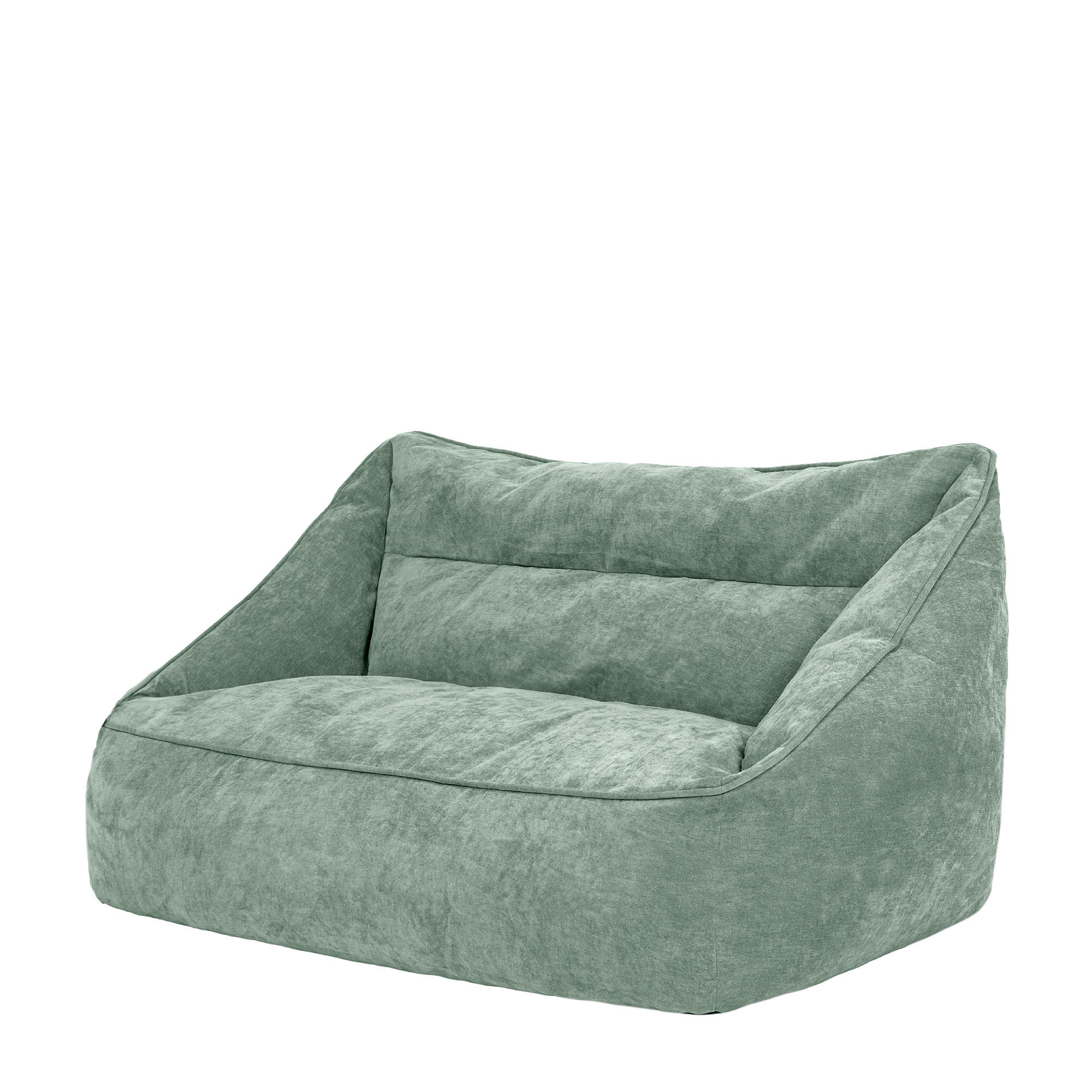 SITZSACK Sofa Chenille Cecilia - Salbeigrün, Kunststoff/Textil (160/70/93cm) - icon