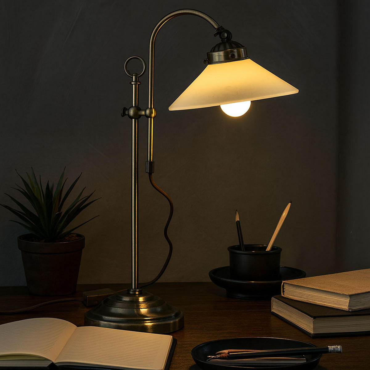 LED TISCHLEUCHTE Landlife Messing - Messingfarben, Glas (33/19.5/54cm) - Globo Lighting