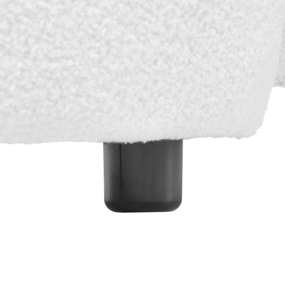 SESSEL Bouclé Weiß Jule - Schwarz/Weiß, Kunststoff/Textil (89/77/82cm) - Beliani