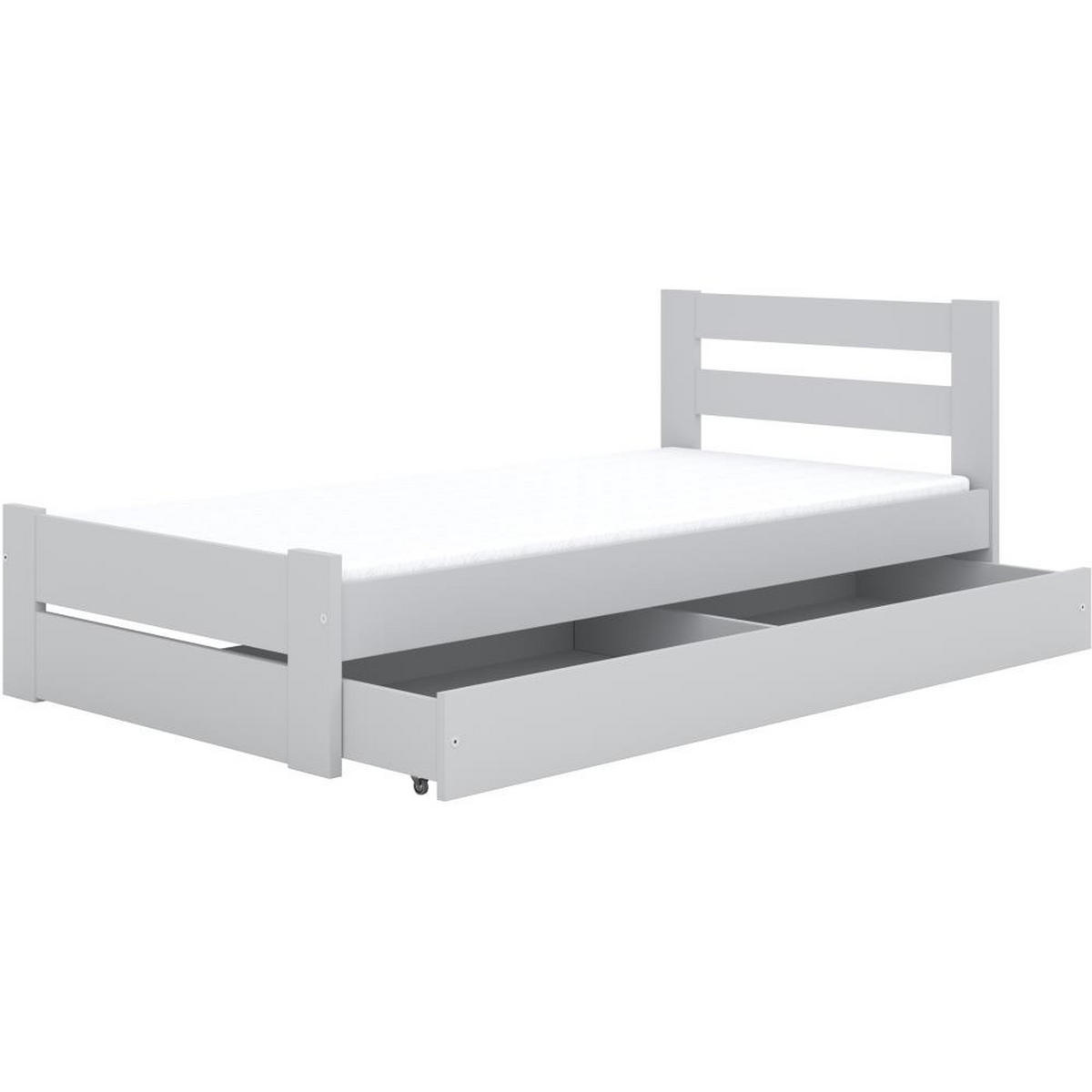 JUGENDBETT Emil 80/160 weiß mit Matratze - Weiß, Holzwerkstoff (80/160cm) - Beautysofa
