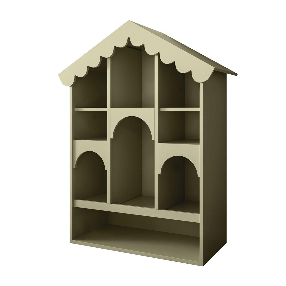 BABYREGAL BABUSHKA – Puppenhaus-Design, Olivgrün - Olivgrün, Holzwerkstoff (90/119/39cm)
