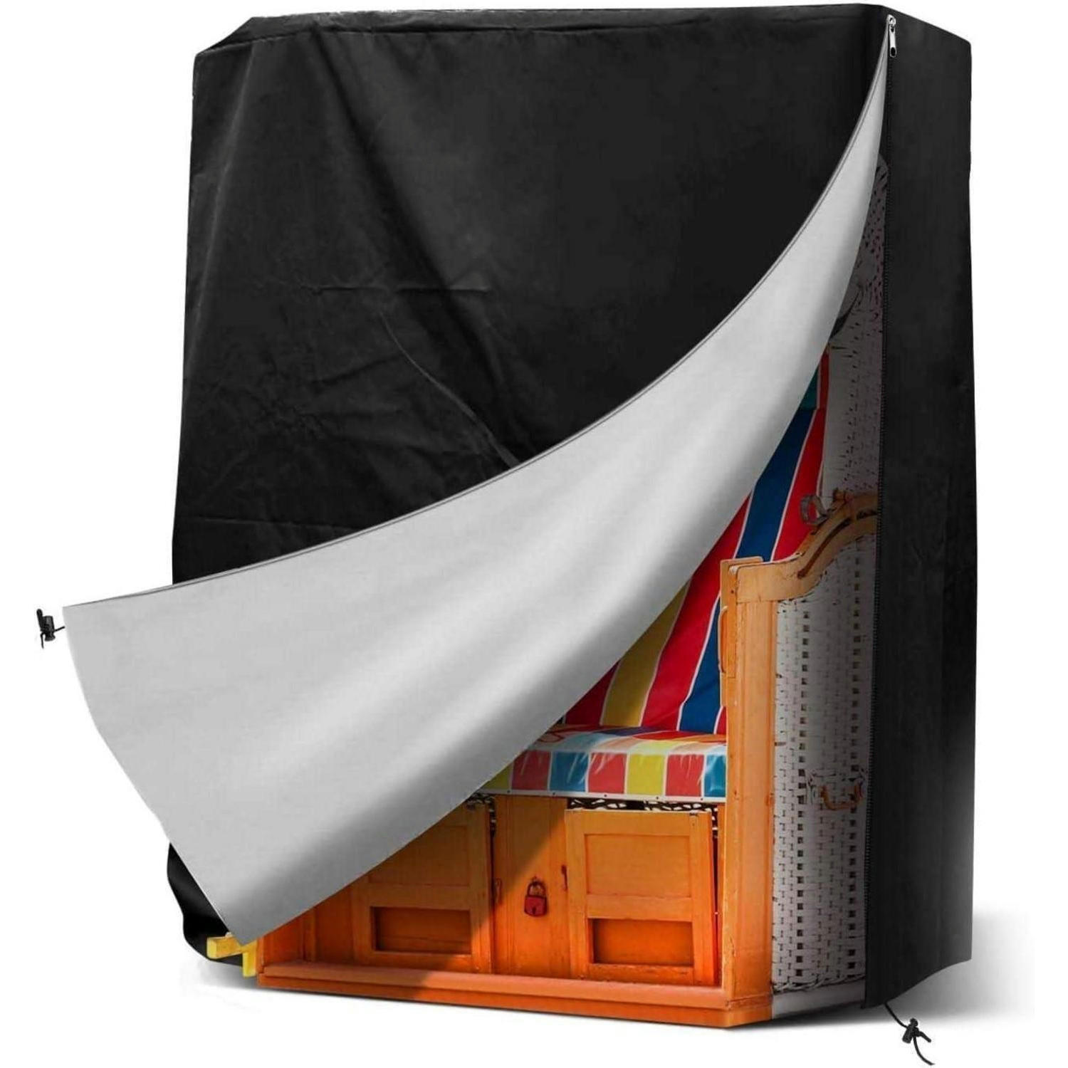 STRANDKORB Schutzhülle 130 x 100 x 170/140 cm - Schwarz, Kunststoff (170/130/100cm)