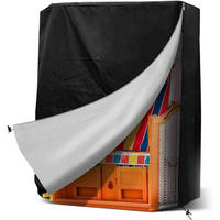 STRANDKORB Schutzhülle 130 x 100 x 170/140 cm - Schwarz, Kunststoff (170/130/100cm)