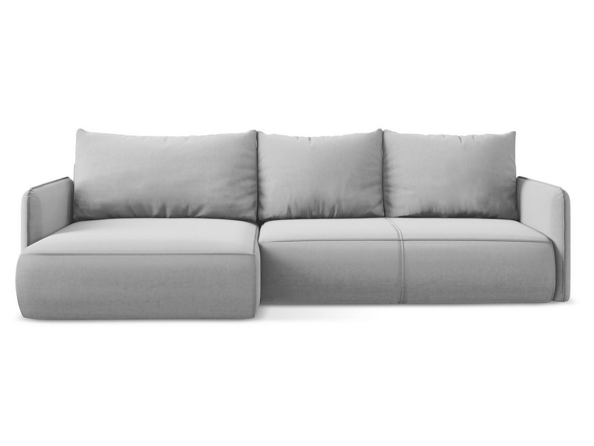 ECKSOFA mit Schlaffunktion Samt Stoff Grau - Schwarz/Grau, Kunststoff/Textil (148/240cm) - Makamii
