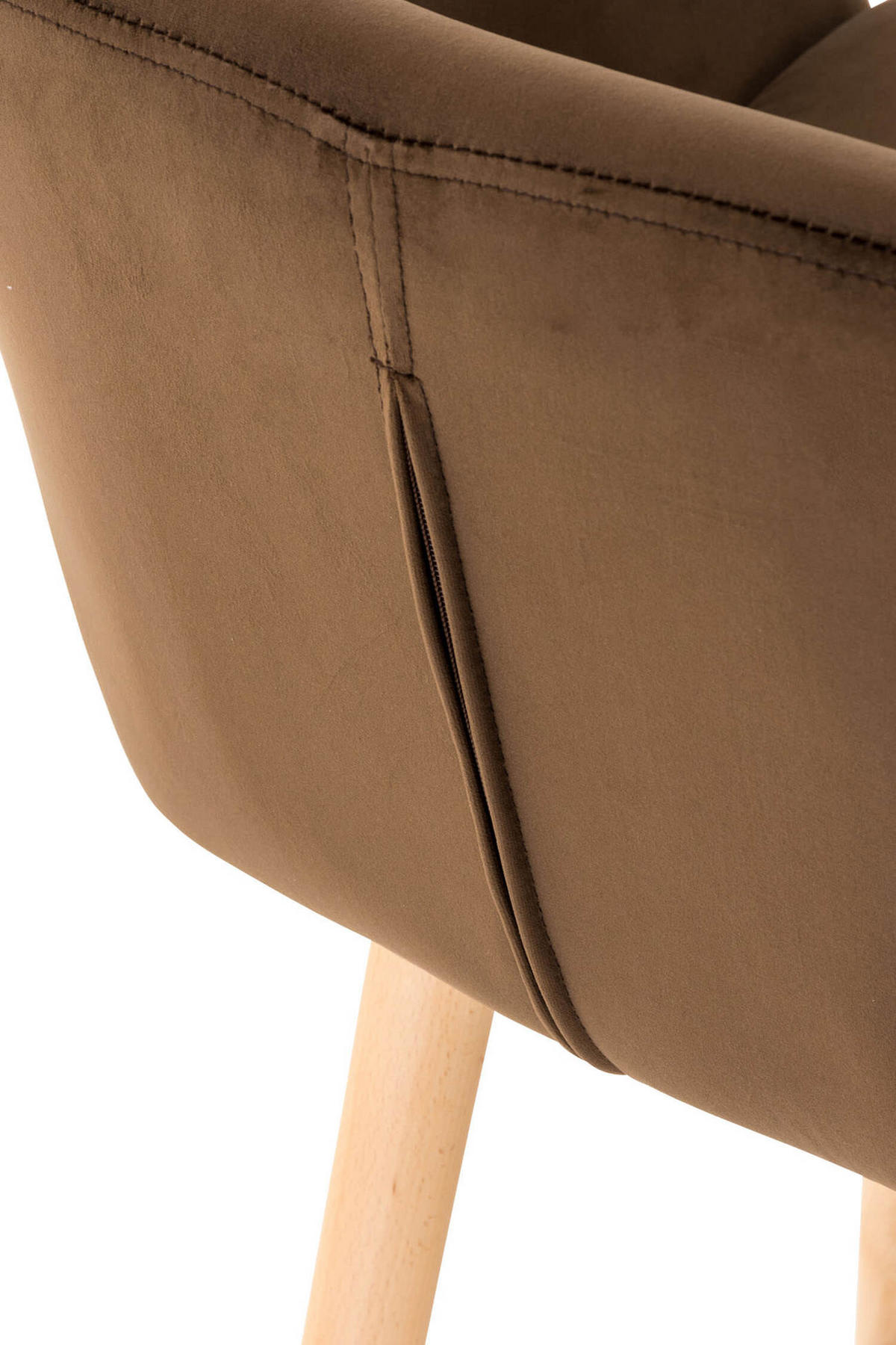 BARHOCKER Grande, Gestell Holz, Samt Braun - Braun, Holz/Textil (55/99/46cm) - TPFLiving