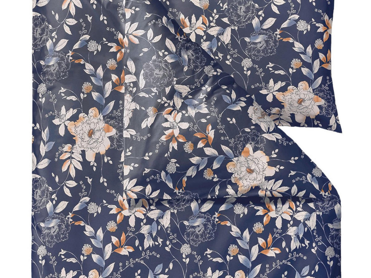 BETTWÄSCHE Garden Bloom II blau 135/200 cm Baumwolle - Blau, Textil (135/200cm) - Södahl