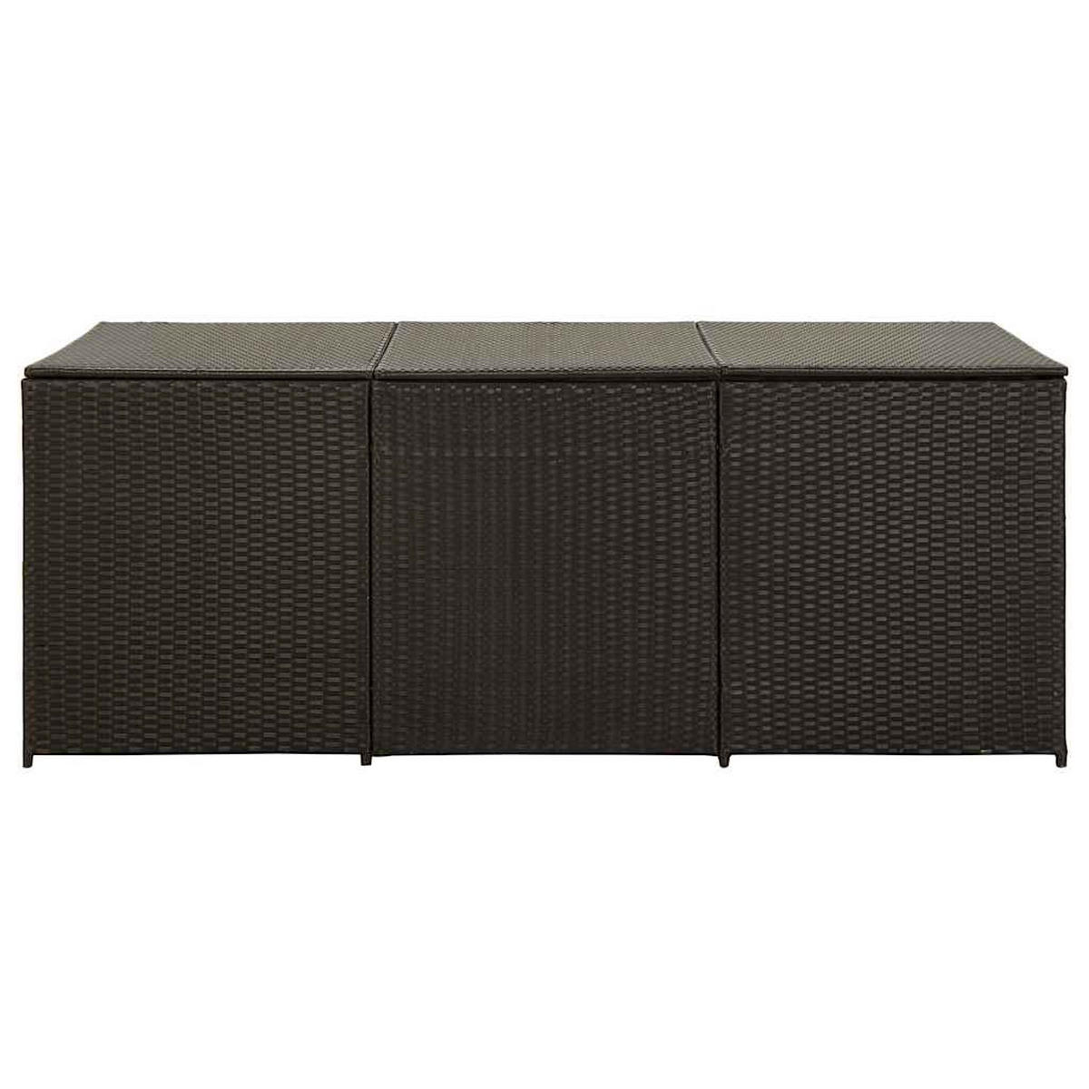 GARTENBOX Poly Rattan 180x90x70 cm Braun - Braun, Kunststoff (180/70/90cm) - furnicato