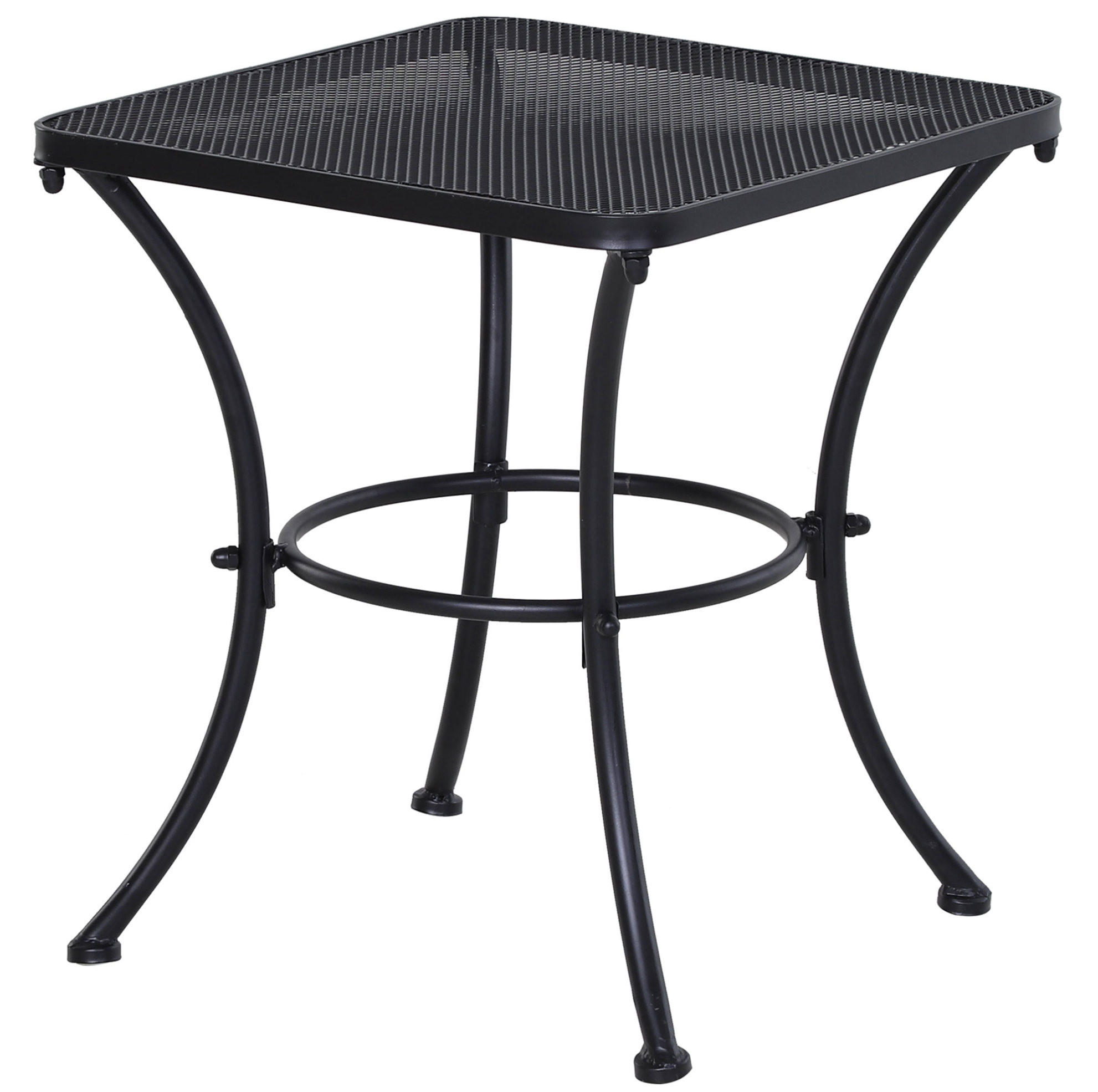 BEISTELLTISCH 45/45/50 cm schwarz aus Metall mit Mesh-Tischplatte - Weiß, Metall (45/45/50cm) - OKWISH