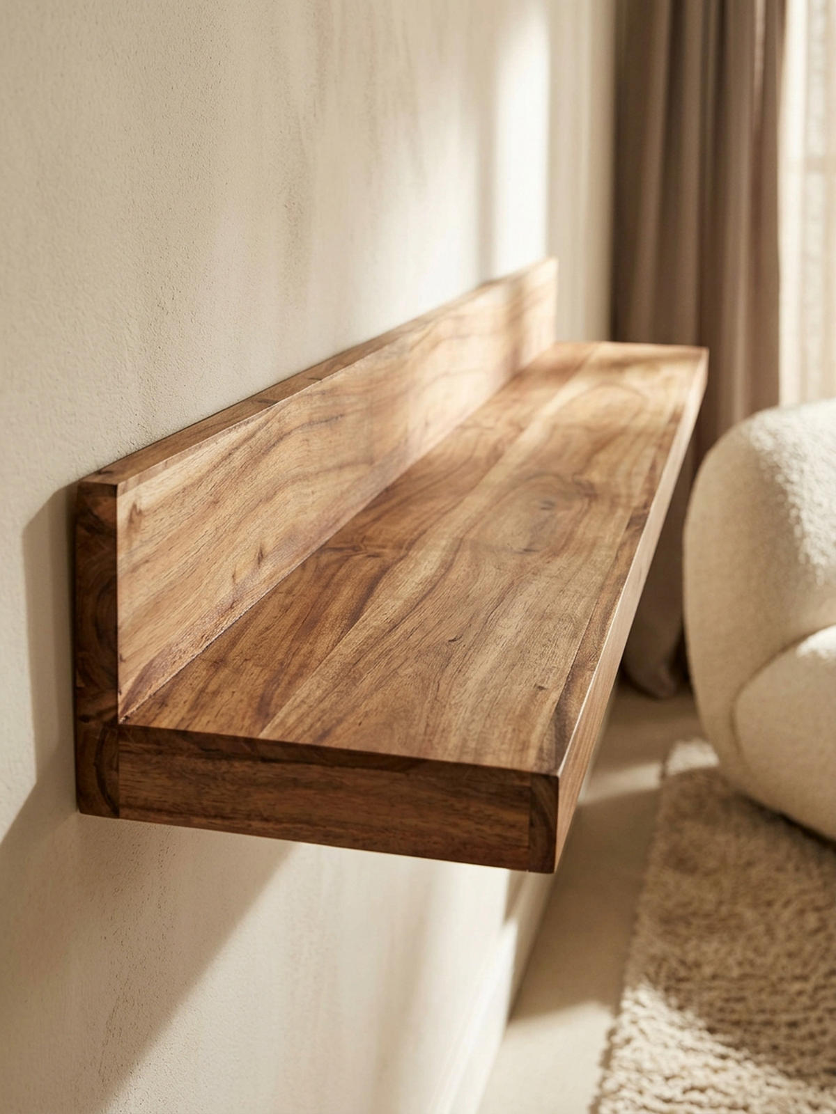 WANDREGAL NAKO Massivholz Flexibles Design Landhausstil, Beige 160x24x17 cm - Beige, Holz (160/17/24cm) - KADIMA DESIGN