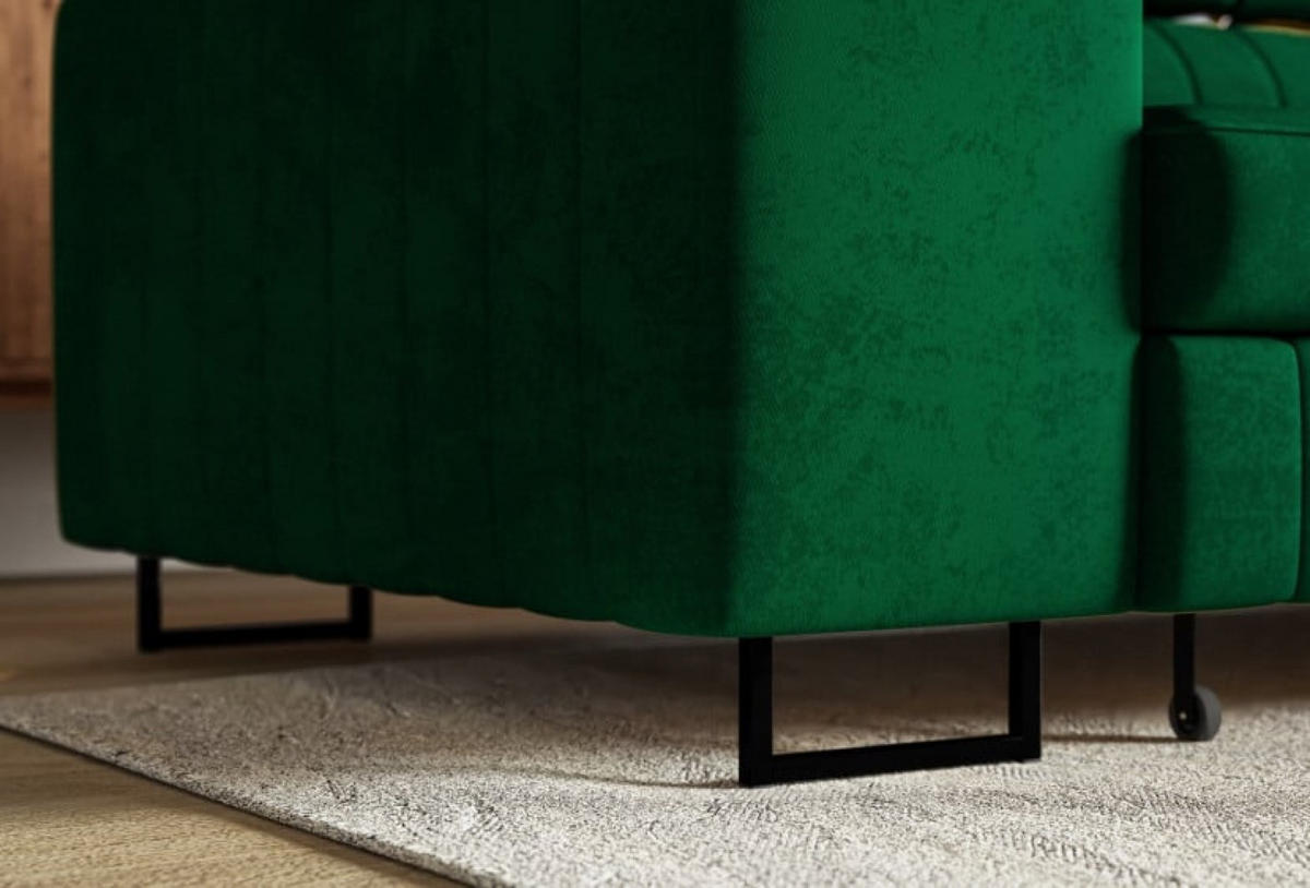 ECKSOFA Flaschengrün NOLA Mit Verstellbaren Kopfstützen Links - Grün, Textil (274/203cm) - Sepro Meble