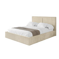 POLSTERBETT mit Bettkasten und Lattenrost, Boxbett ohne Matratze - VANTO 160x200 Beige - Ecru, Holzwerkstoff/Textil (160/200cm) - ALTDECOR